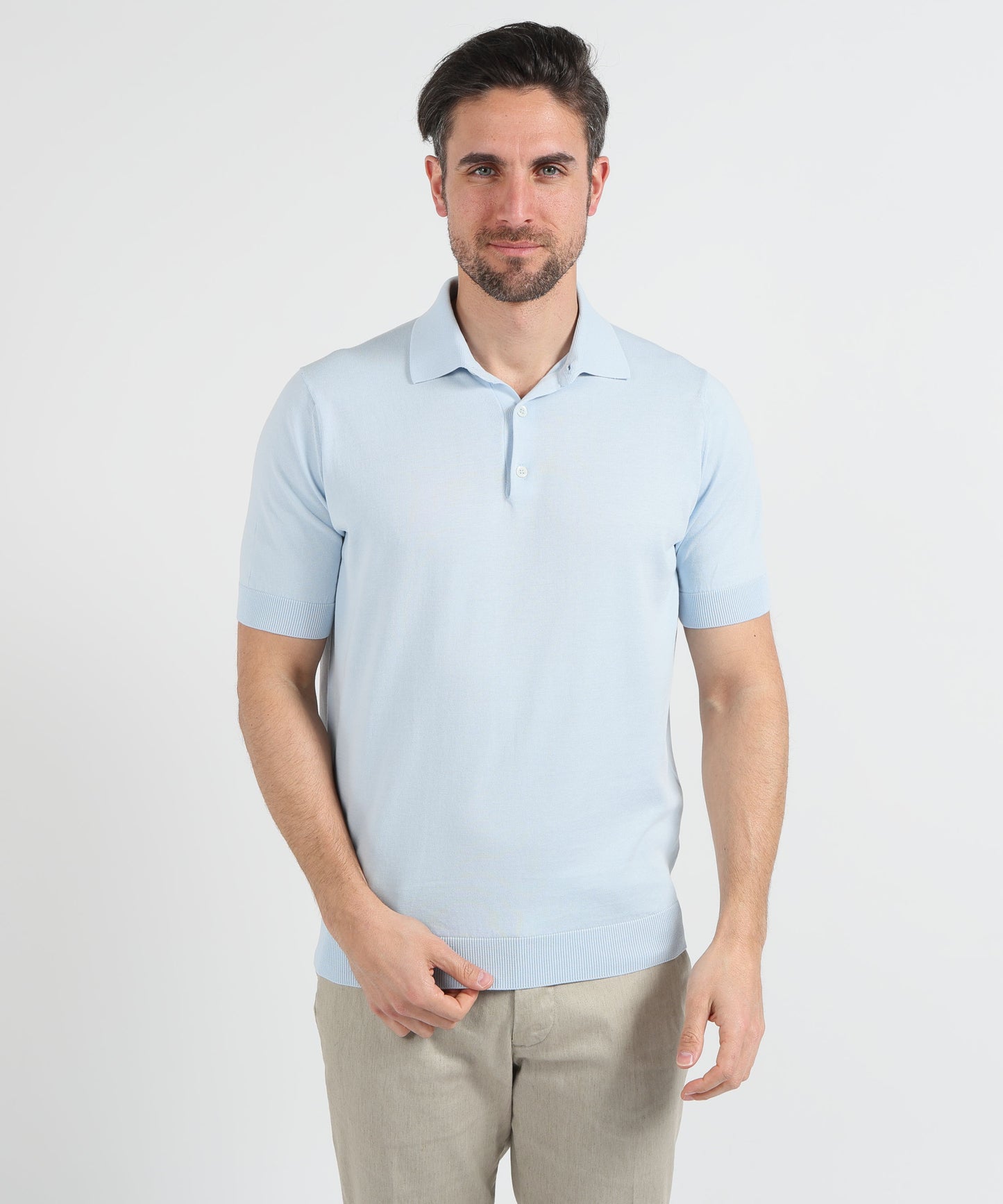 FILIPPO DE LAURENTIIS Short Sleeve 3-Button Polo Shirt