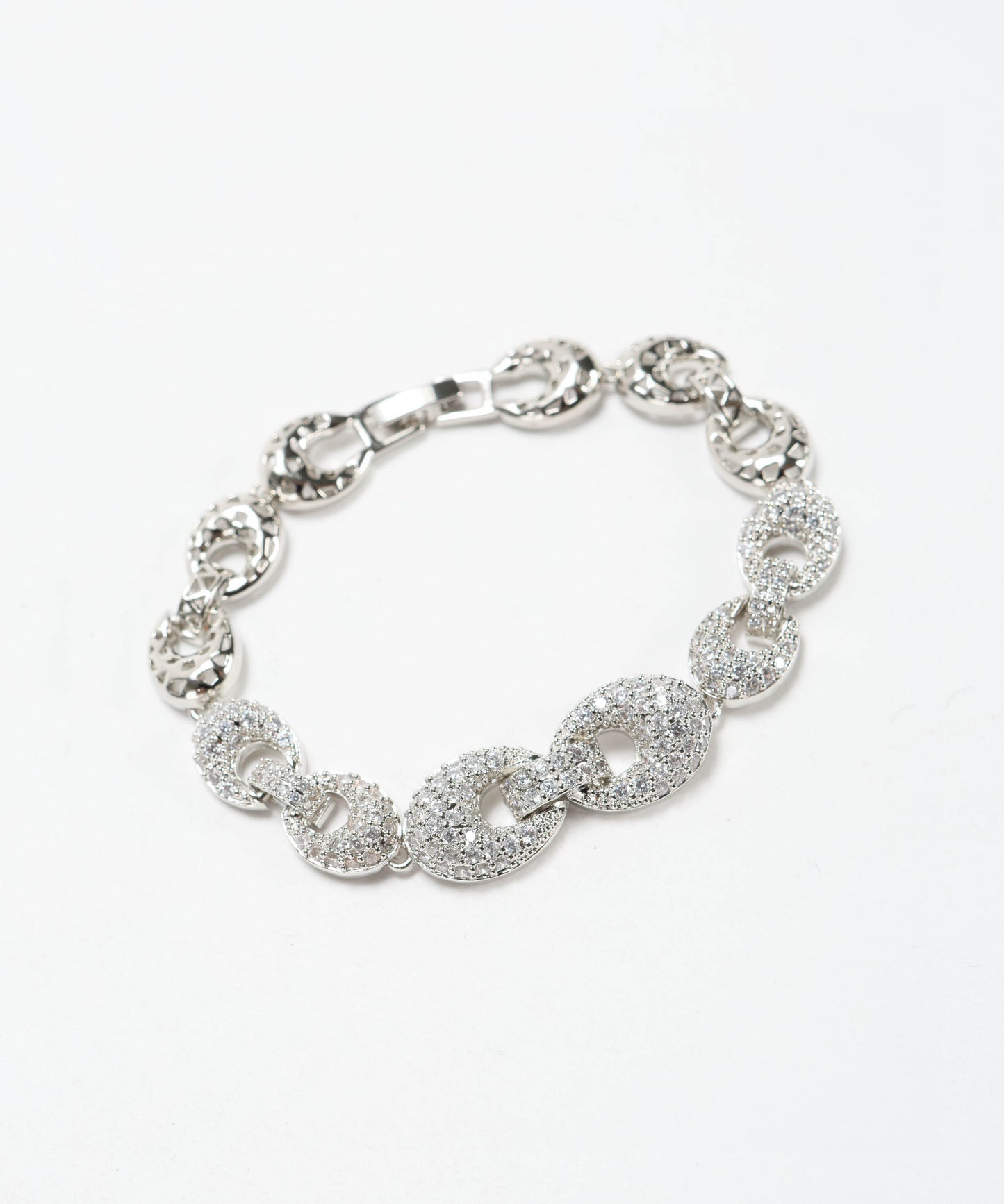 ENZO RUSSO Bracciale di zirconi crystal con rodiatura in oro