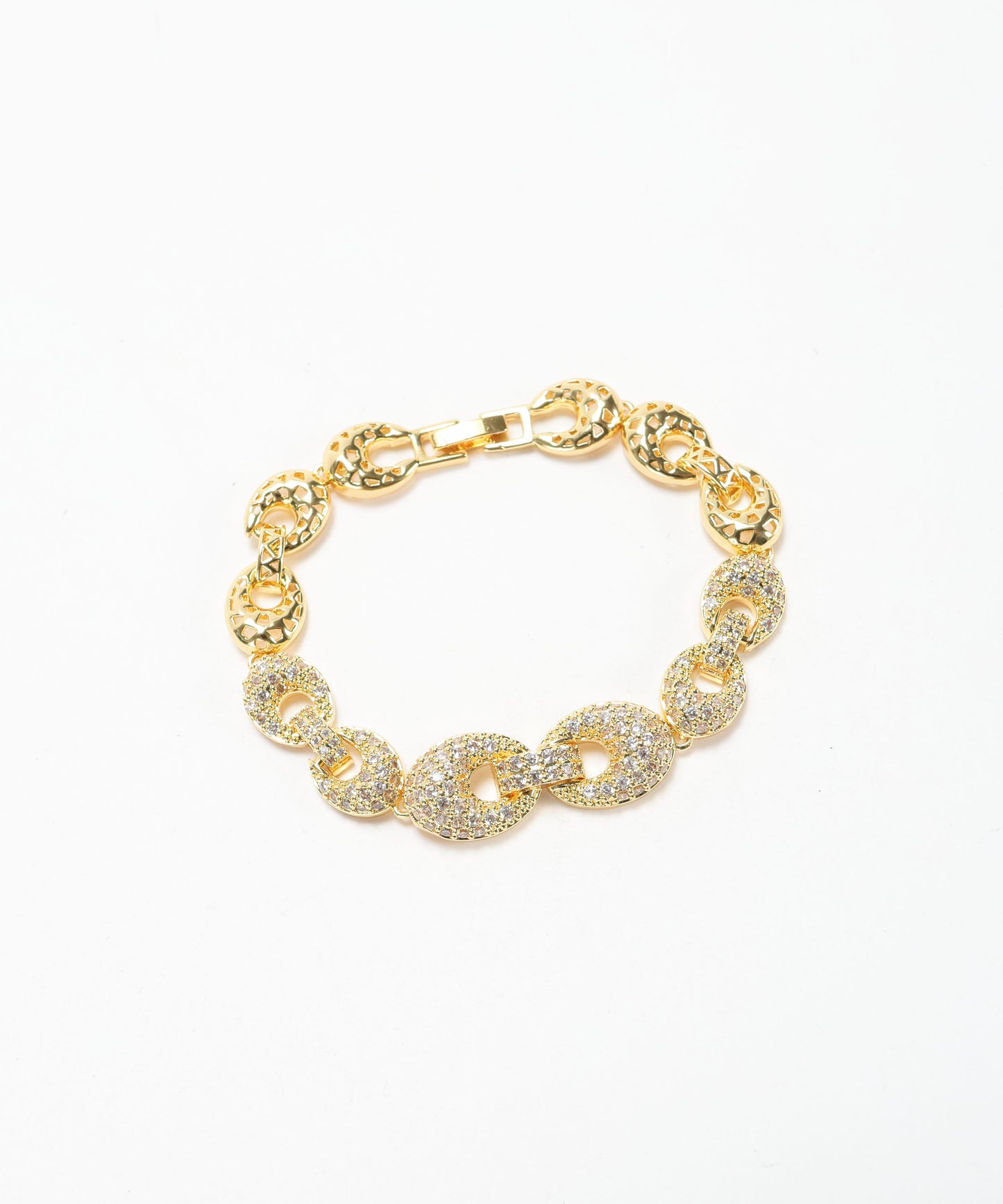 ENZO RUSSO Bracciale di zirconi crystal con rodiatura in oro