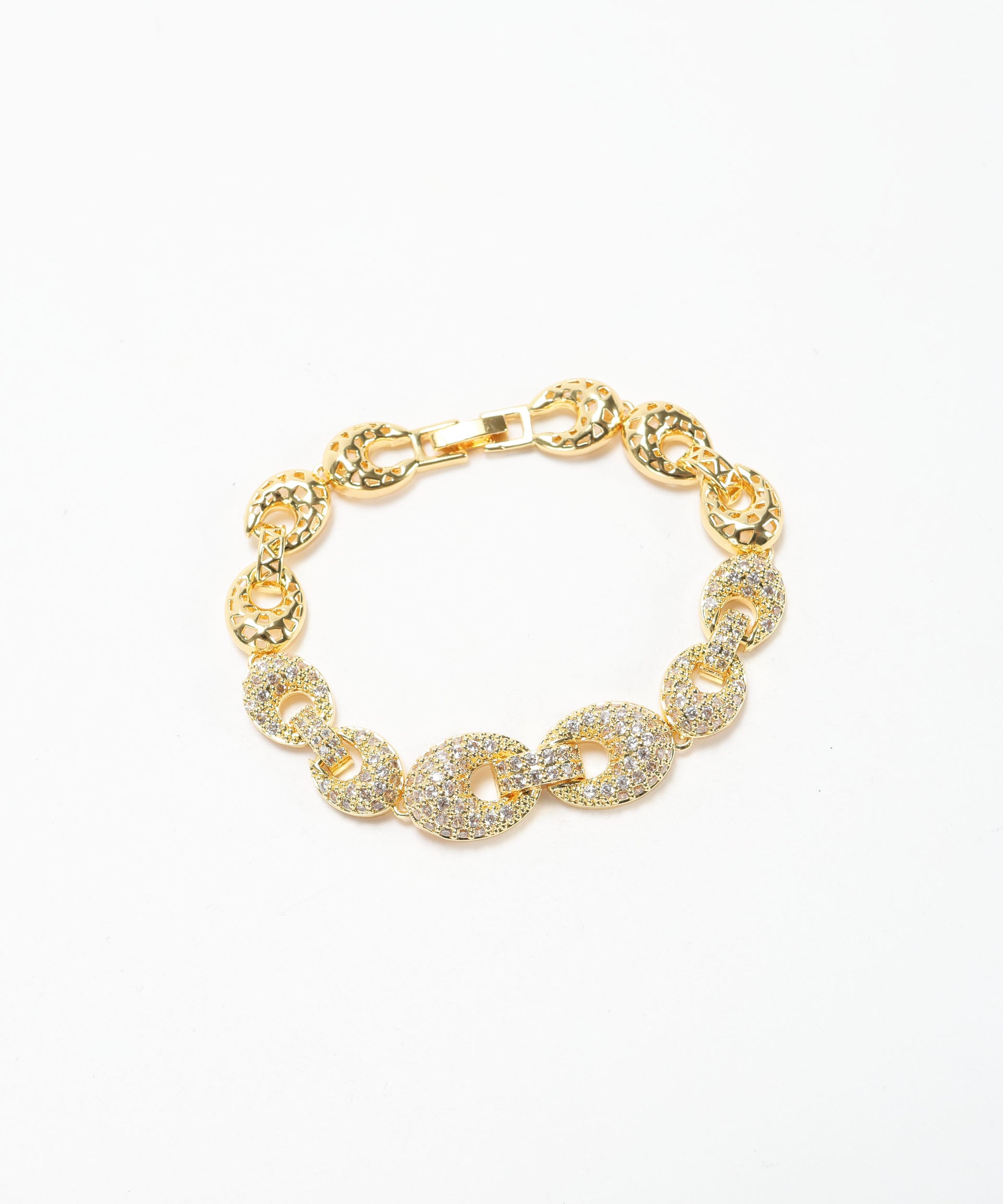 ENZO RUSSO Bracciale di zirconi crystal con rodiatura in oro
