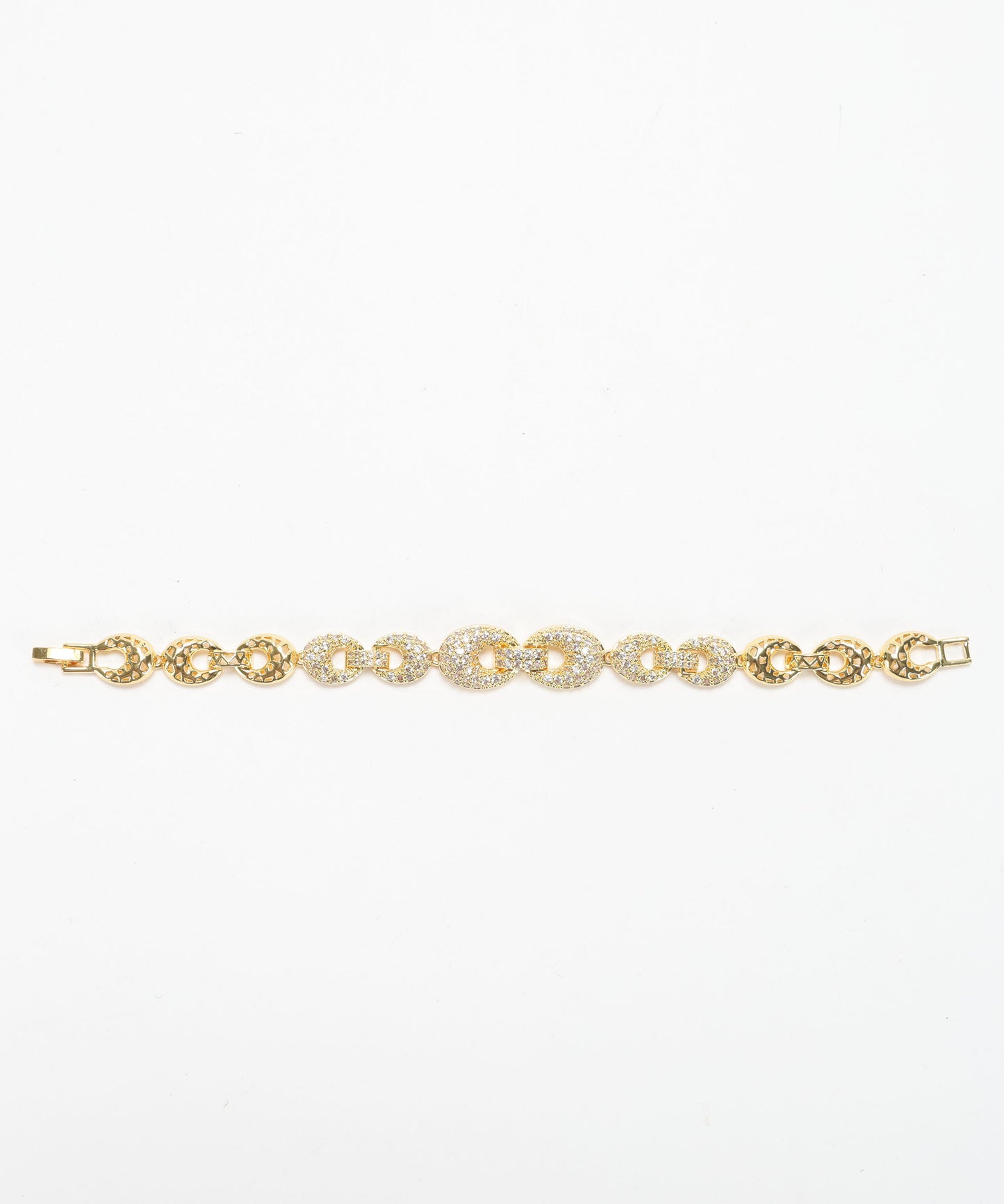 ENZO RUSSO Bracciale di zirconi crystal con rodiatura in oro