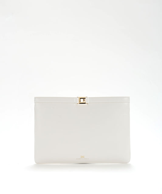 Bags ELISABETTA FRANCHI Patent-effect envelope bag Burro | ELISABETTA FRANCHI