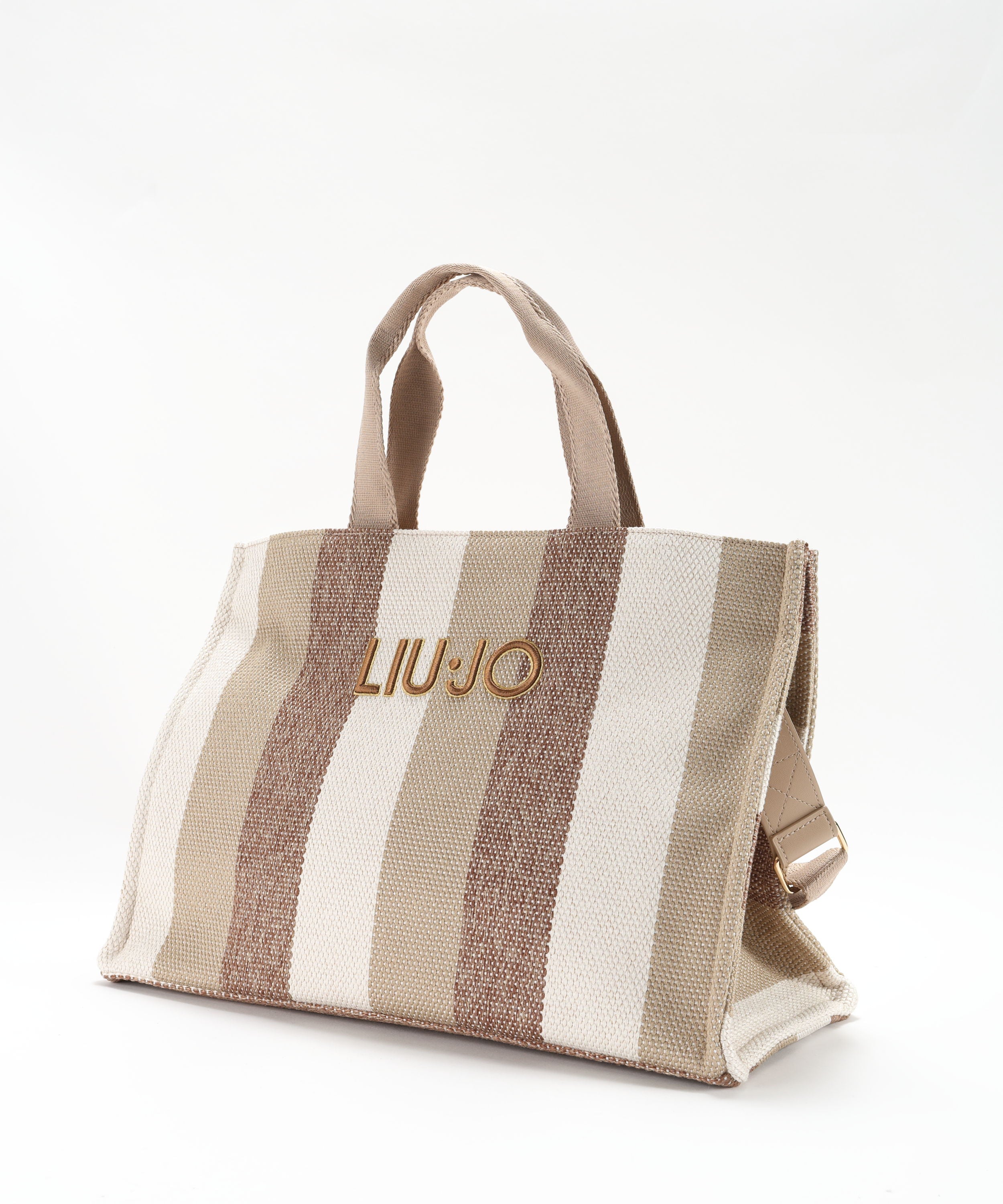 Borse LIUJO SOFT Tote bag grande a righe Sabbia | LIUJO SOFT