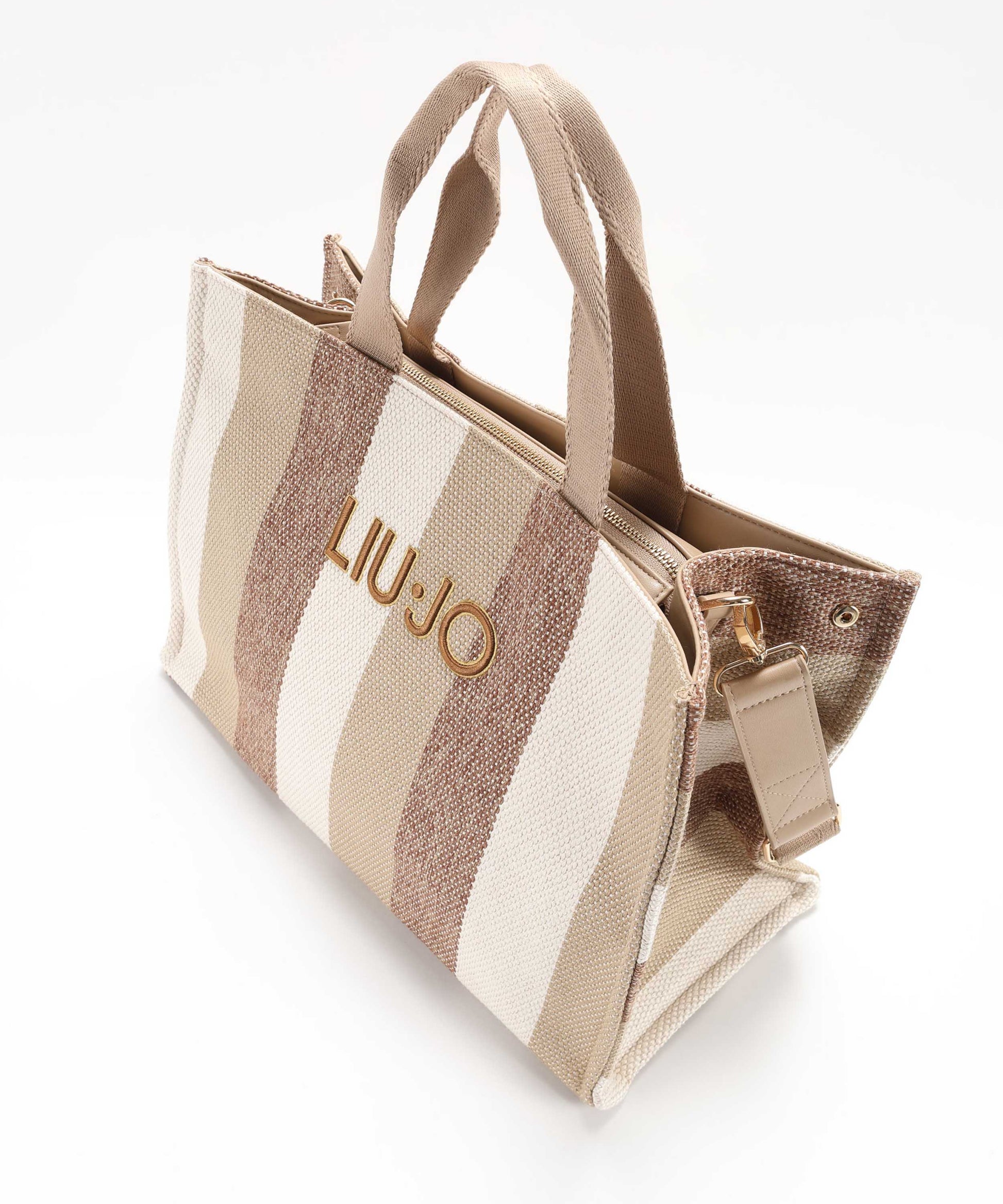 Borse LIUJO SOFT Tote bag grande a righe Sabbia | LIUJO SOFT