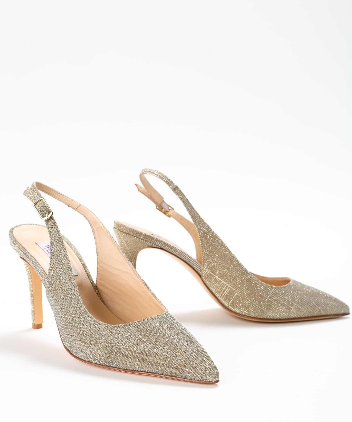 WALTER VIOLET Chanel-style shoes in metallic leather