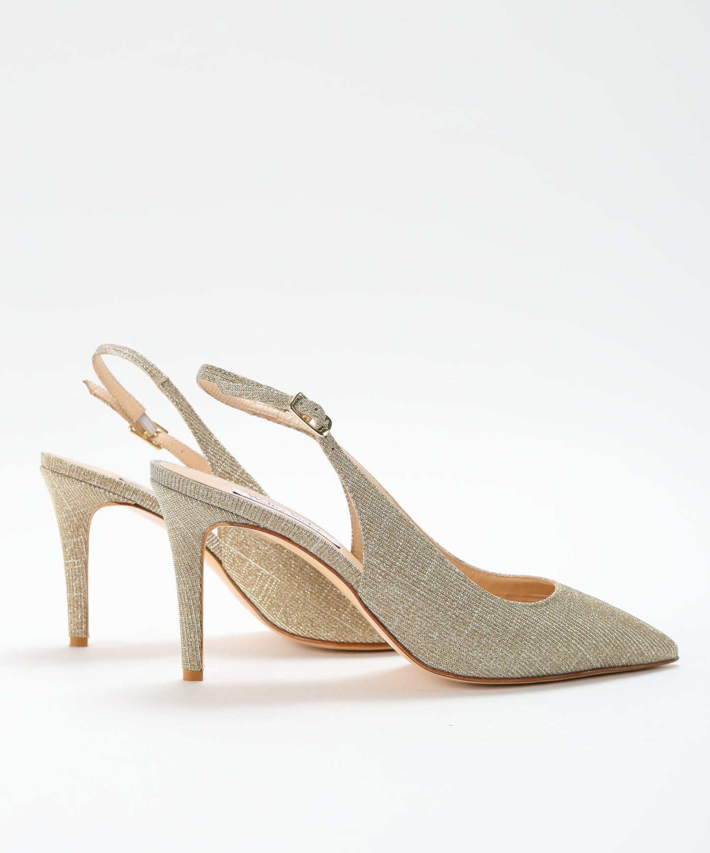 WALTER VIOLET Chanel-style shoes in metallic leather