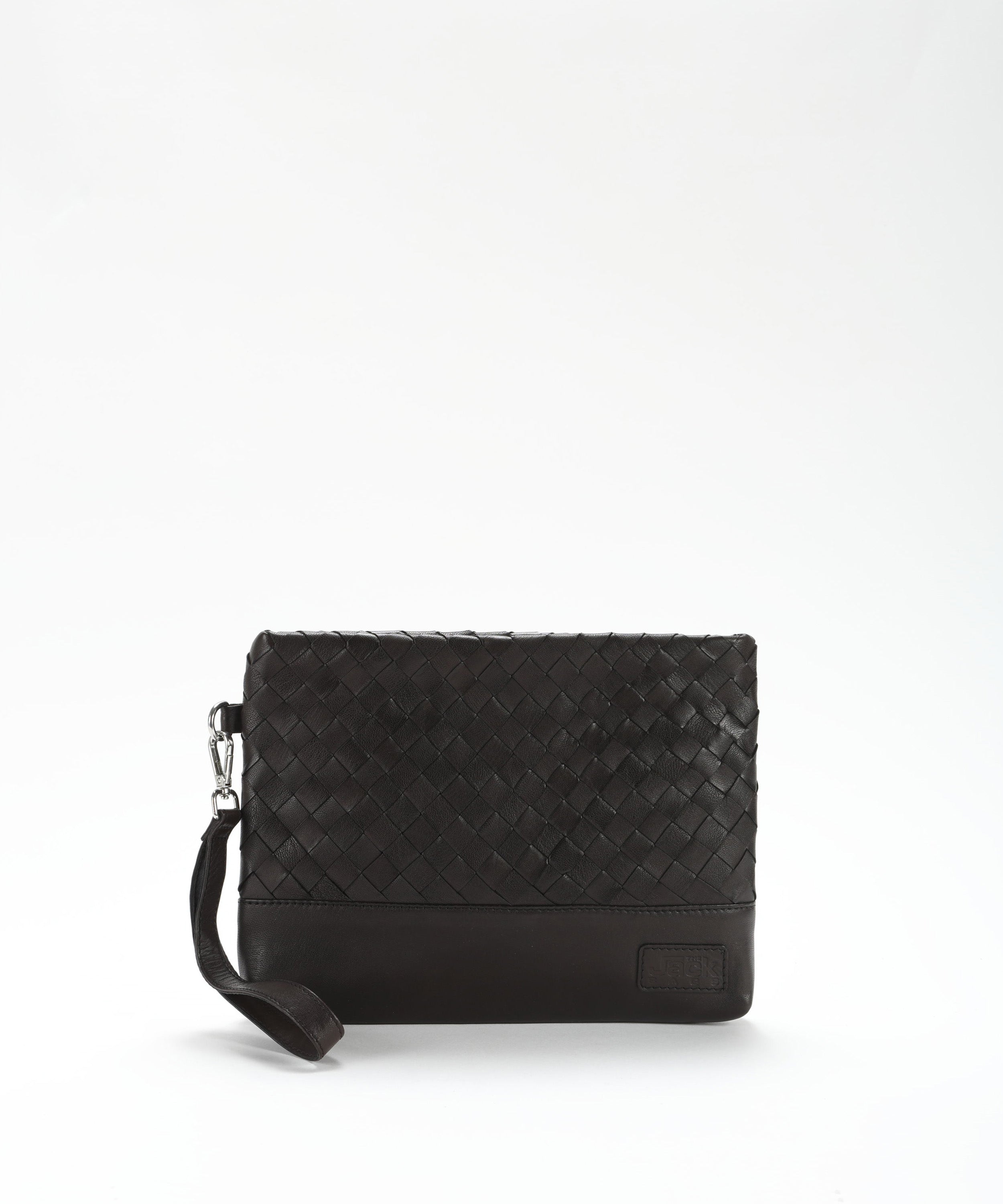 Pochette THE JACK LEATHERS Pochette in pelle intrecciata con manico staccabile Marrone | THE JACK LEATHERS