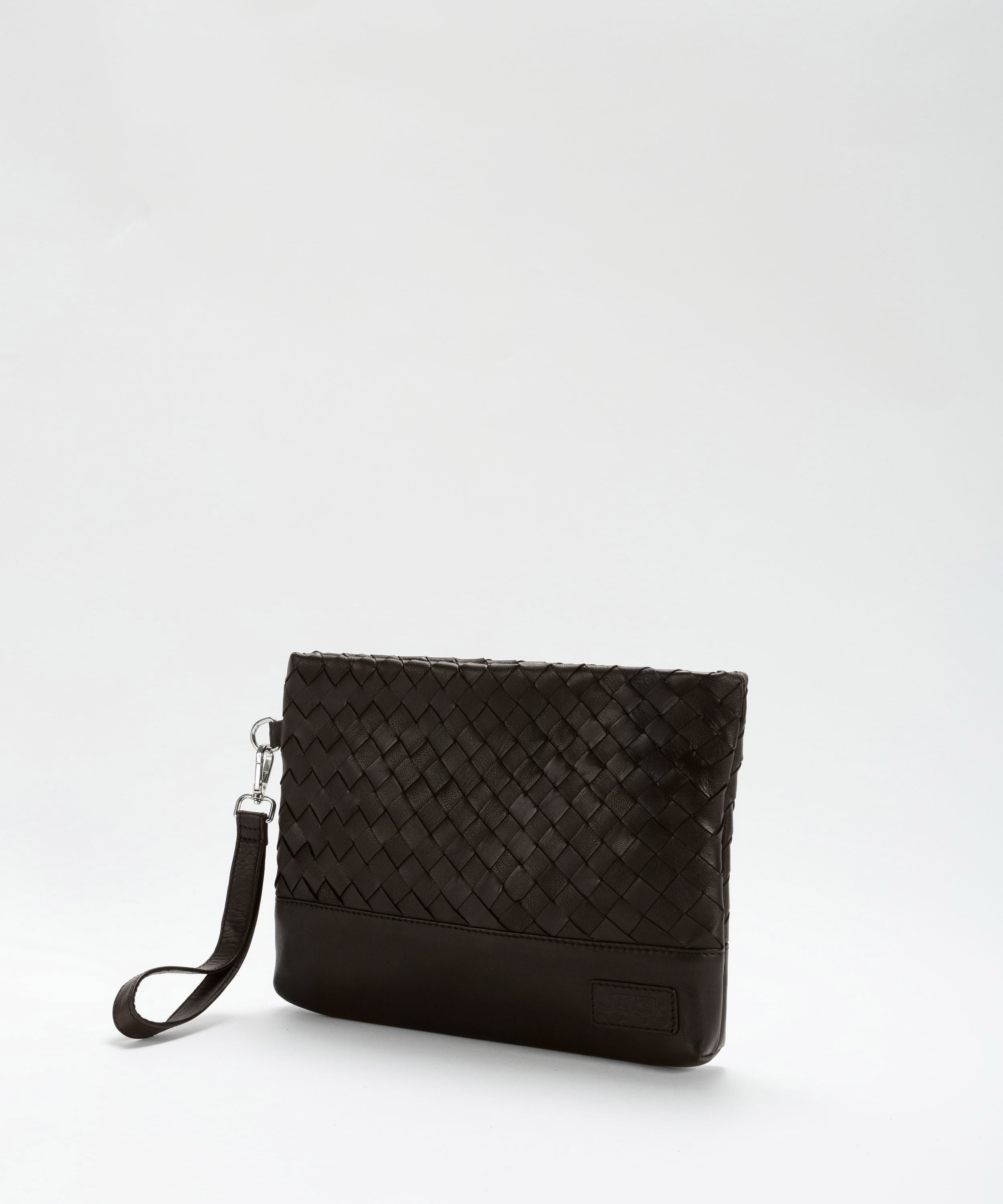 Pochette THE JACK LEATHERS Pochette in pelle intrecciata con manico staccabile Marrone | THE JACK LEATHERS