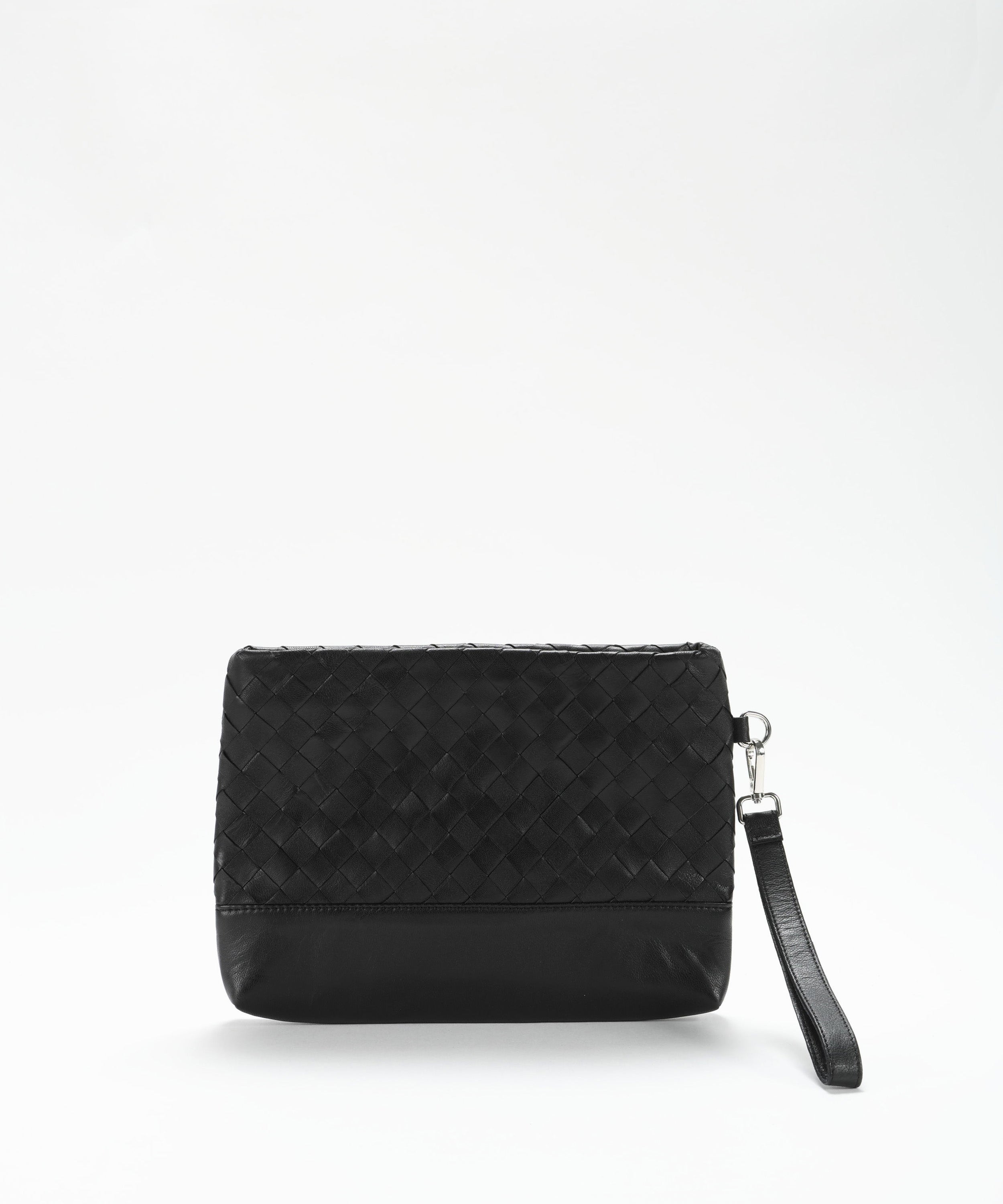 Pochette THE JACK LEATHERS Pochette in pelle intrecciata con manico staccabile Nero | THE JACK LEATHERS
