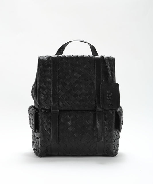 Zaini THE JACK LEATHERS Zaino intreccio largo con tasche multiple Nero | THE JACK LEATHERS