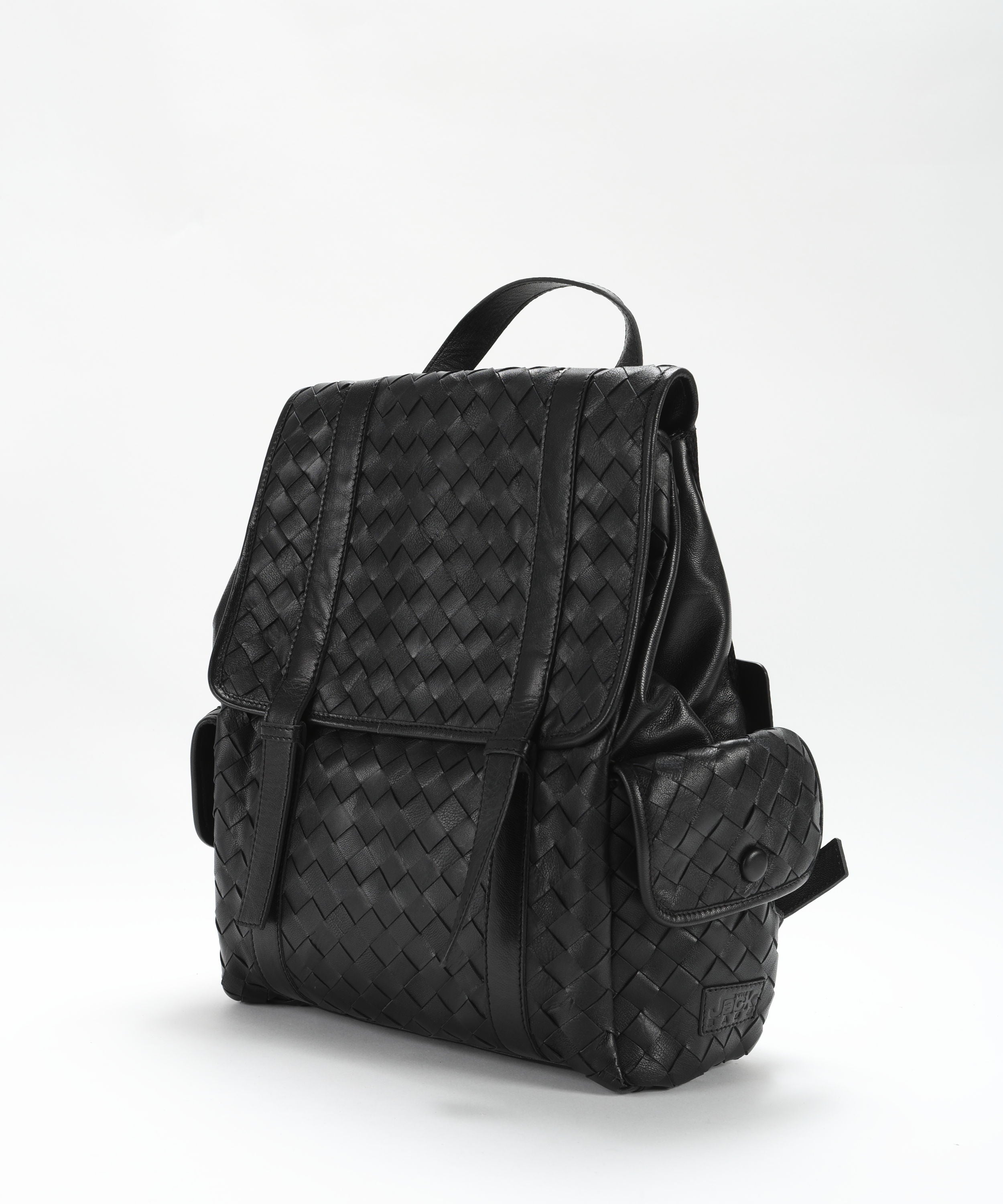 Zaini THE JACK LEATHERS Zaino intreccio largo con tasche multiple Nero | THE JACK LEATHERS