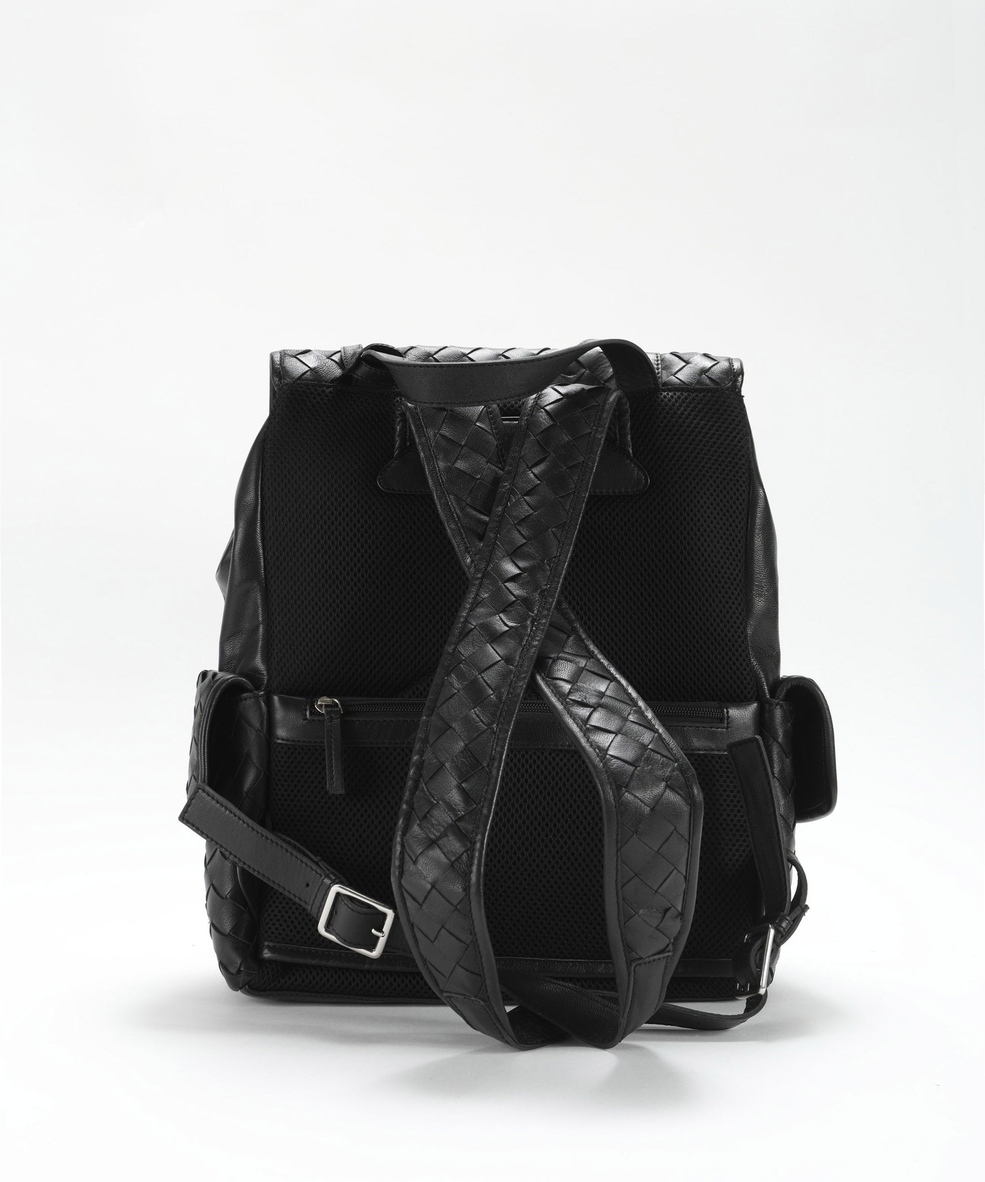 Zaini THE JACK LEATHERS Zaino intreccio largo con tasche multiple Nero | THE JACK LEATHERS
