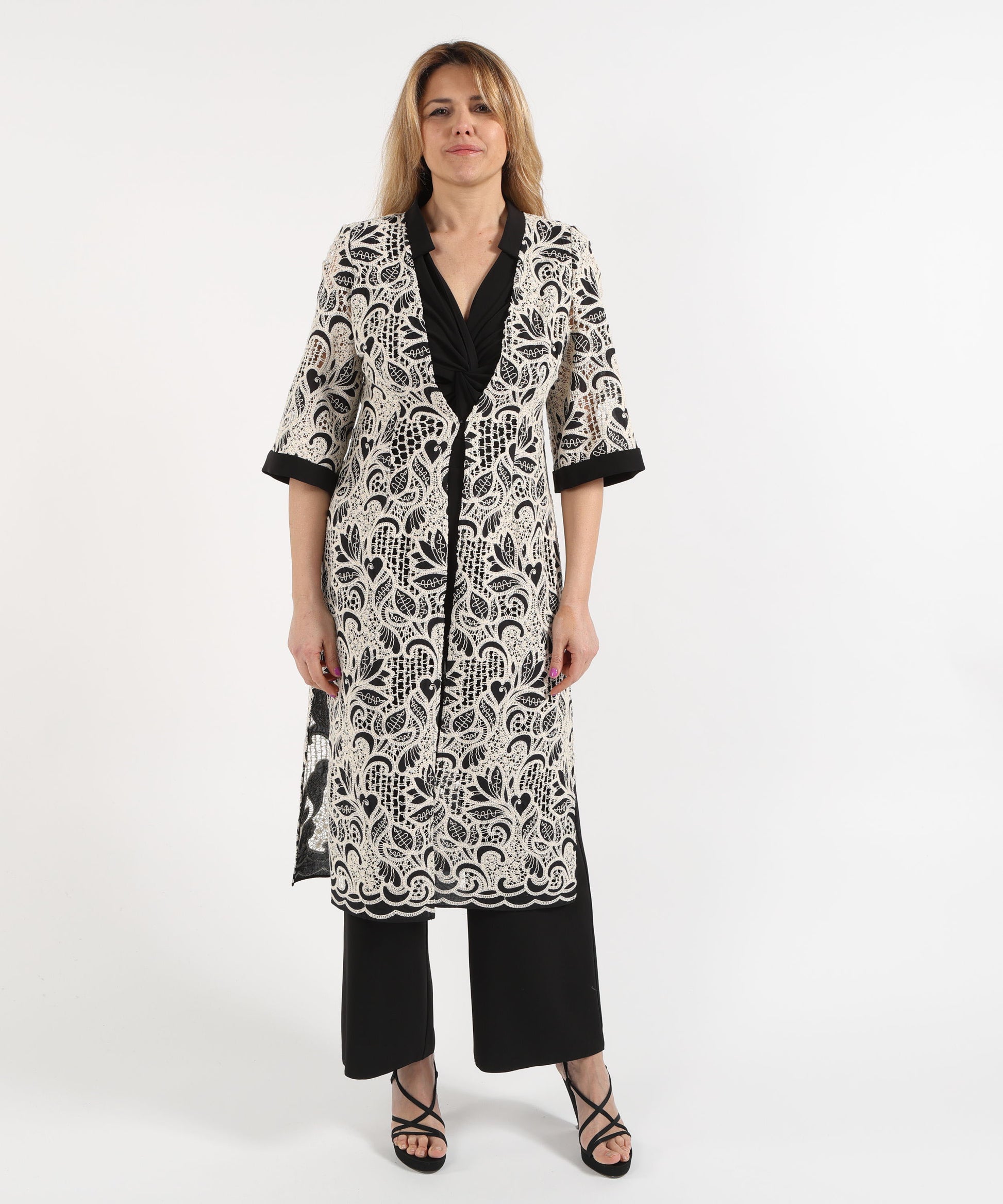 Dresses &amp; Suits SONIA PENA Tracksuit with duster coat Nero | SONIA PENA