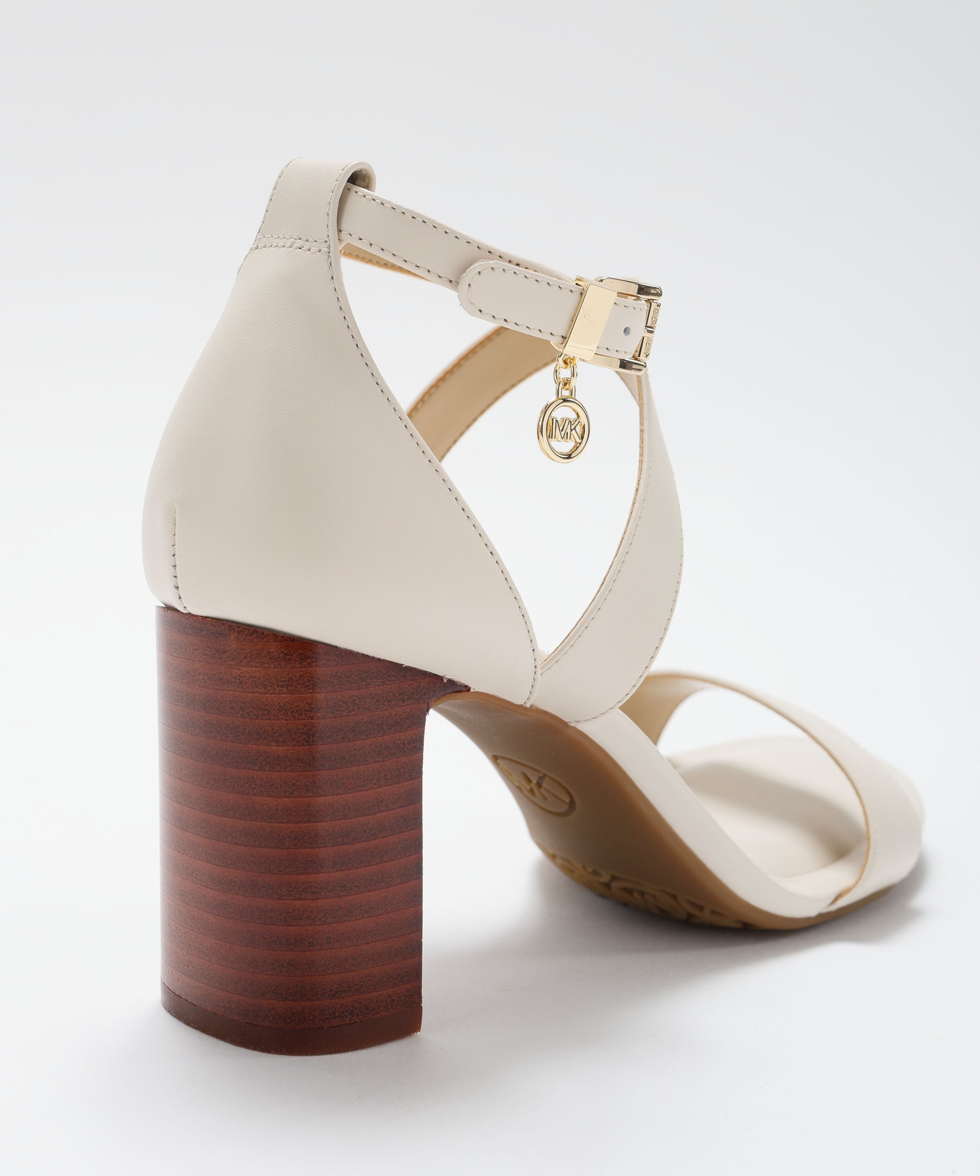 Sandals MICHAEL KORS Alexa Women’s Block Heel Shoes with Contrasting Cream Heel Crema | MICHAEL KORS