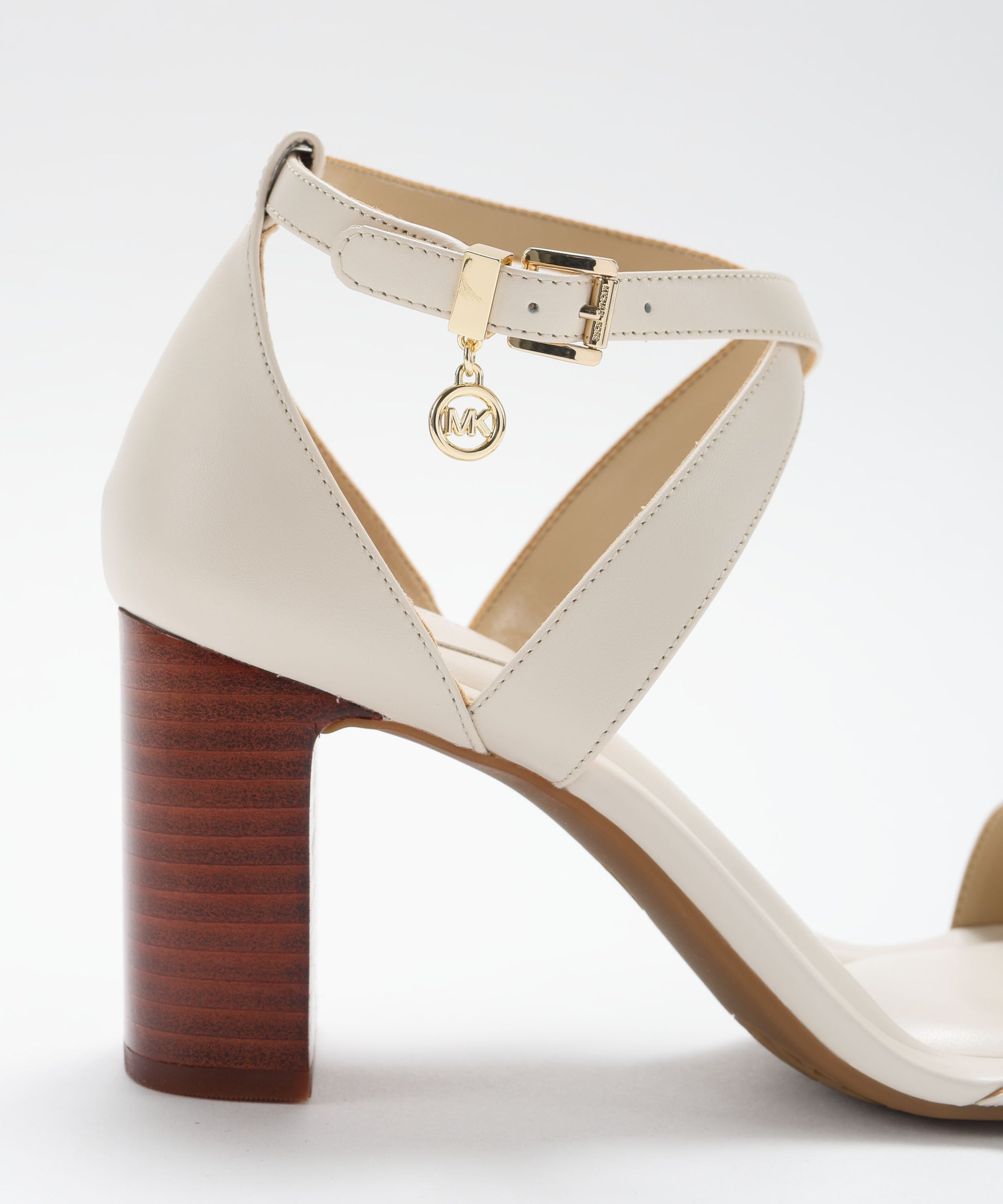 Sandals MICHAEL KORS Alexa Women’s Block Heel Shoes with Contrasting Cream Heel Crema | MICHAEL KORS