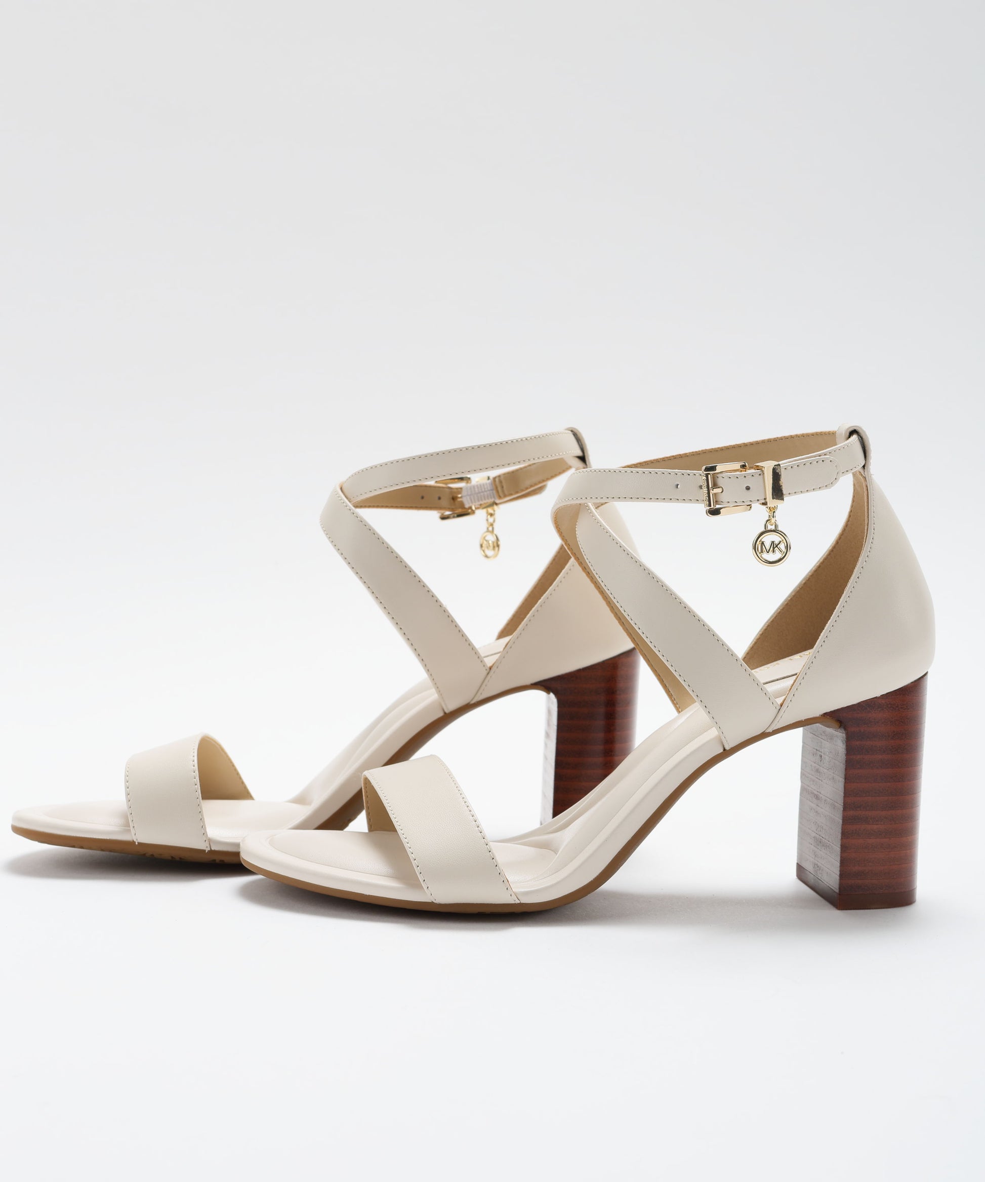 Sandals MICHAEL KORS Alexa Women’s Block Heel Shoes with Contrasting Cream Heel Crema | MICHAEL KORS