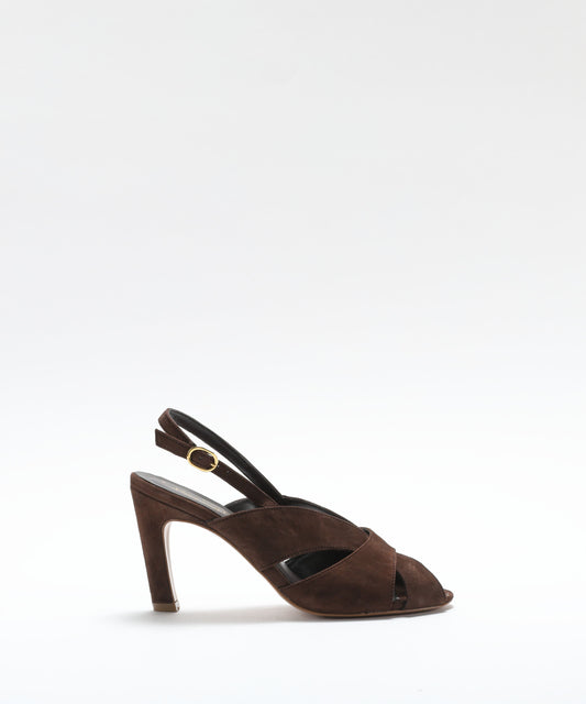Sandals BIANCA DI Suede Sandals with Interwoven Straps Testa di moro | BIANCA DI