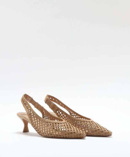 Chanel BIANCA DI Mesh-Effect Chanel-Style Shoes Cammello | BIANCA DI