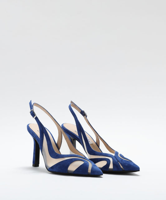 Chanel WALTER VIOLET Suede and Tulle Chanel-Style Shoes Bluette | WALTER VIOLET