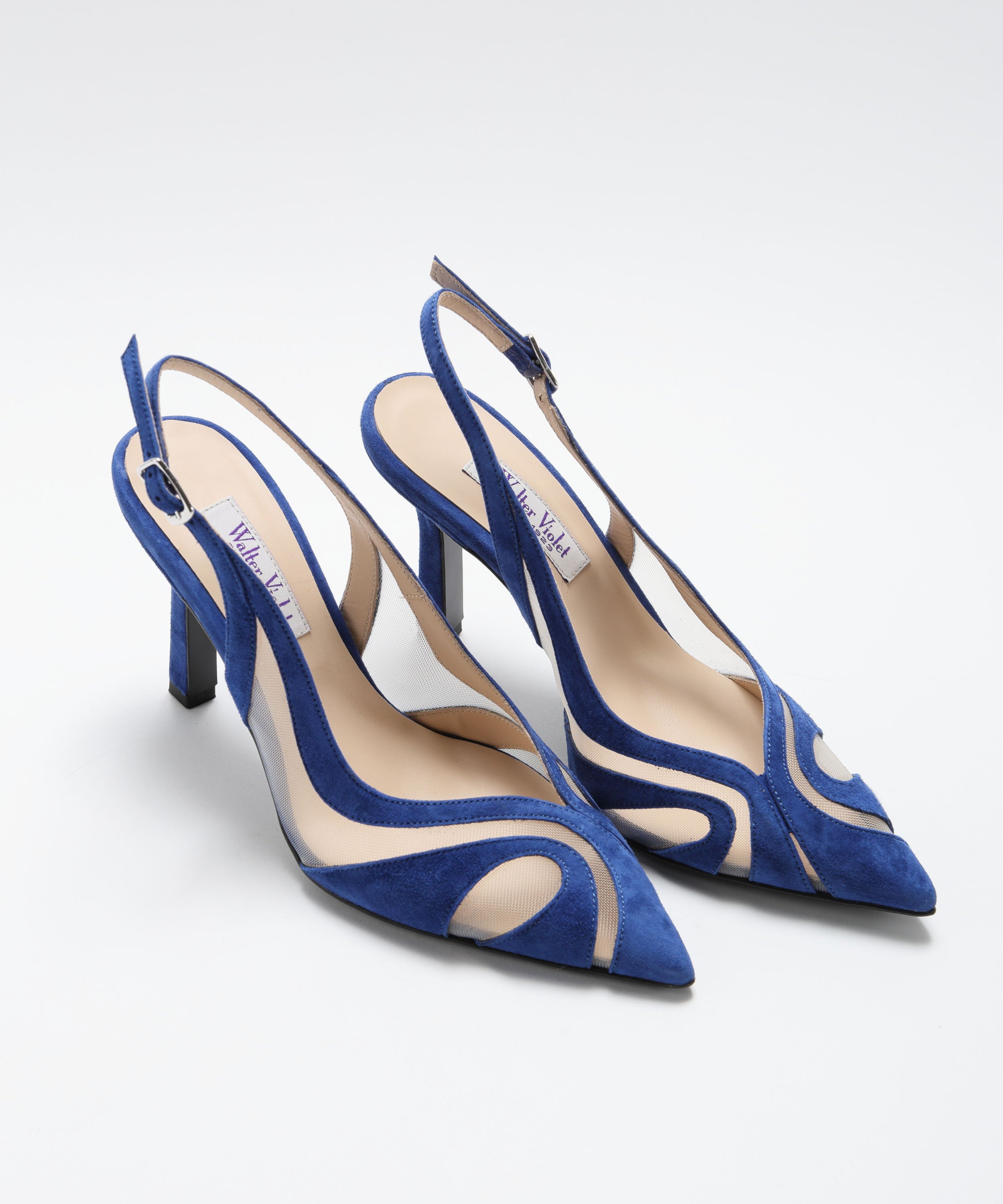 Chanel WALTER VIOLET Suede and Tulle Chanel-Style Shoes Bluette | WALTER VIOLET