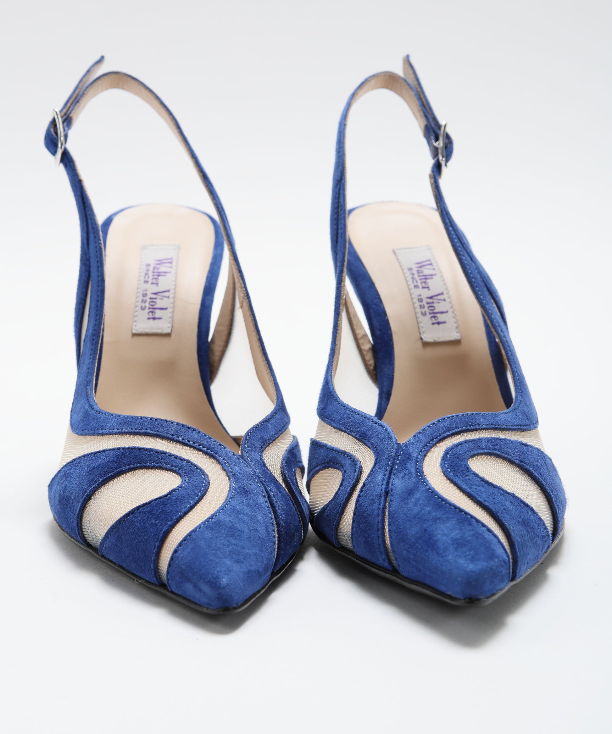 Chanel WALTER VIOLET Suede and Tulle Chanel-Style Shoes Bluette | WALTER VIOLET