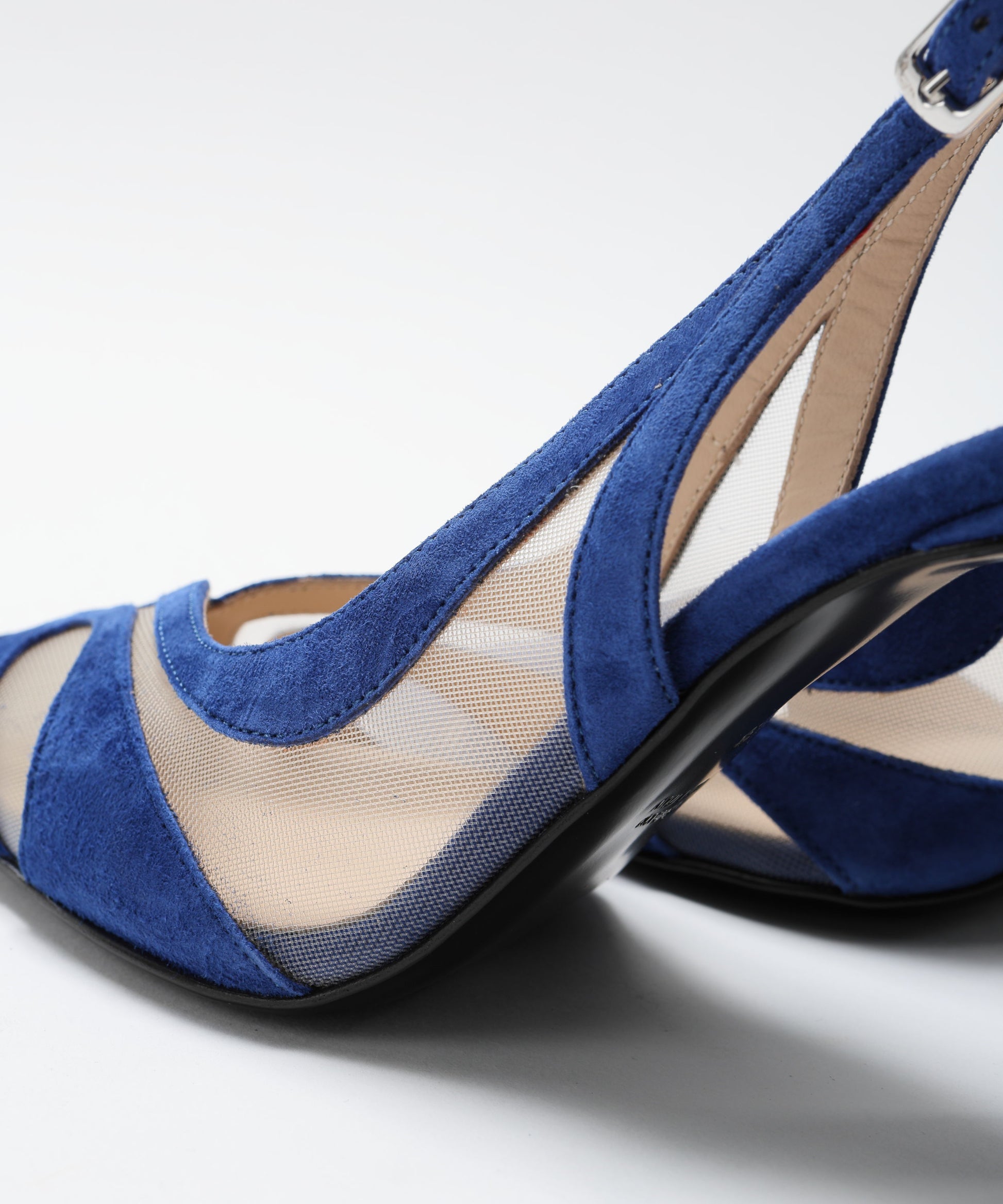 Chanel WALTER VIOLET Suede and Tulle Chanel-Style Shoes Bluette | WALTER VIOLET