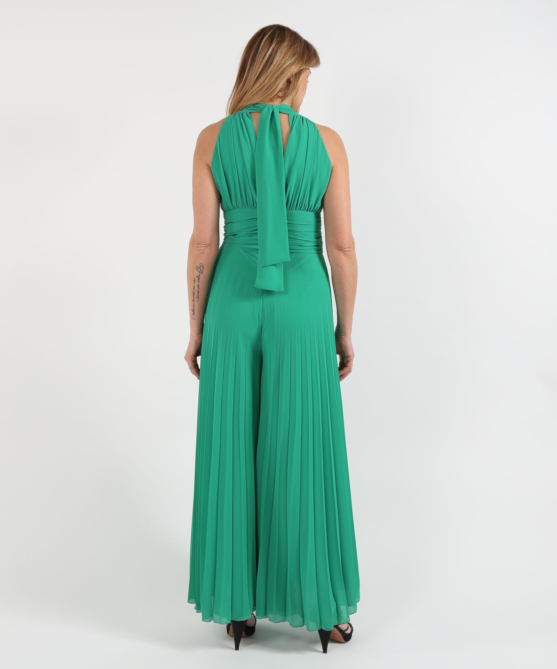 Outfits ELISABETTA DORI Elegant Jumpsuit with Pleated Trousers Verde | ELISABETTA DORI