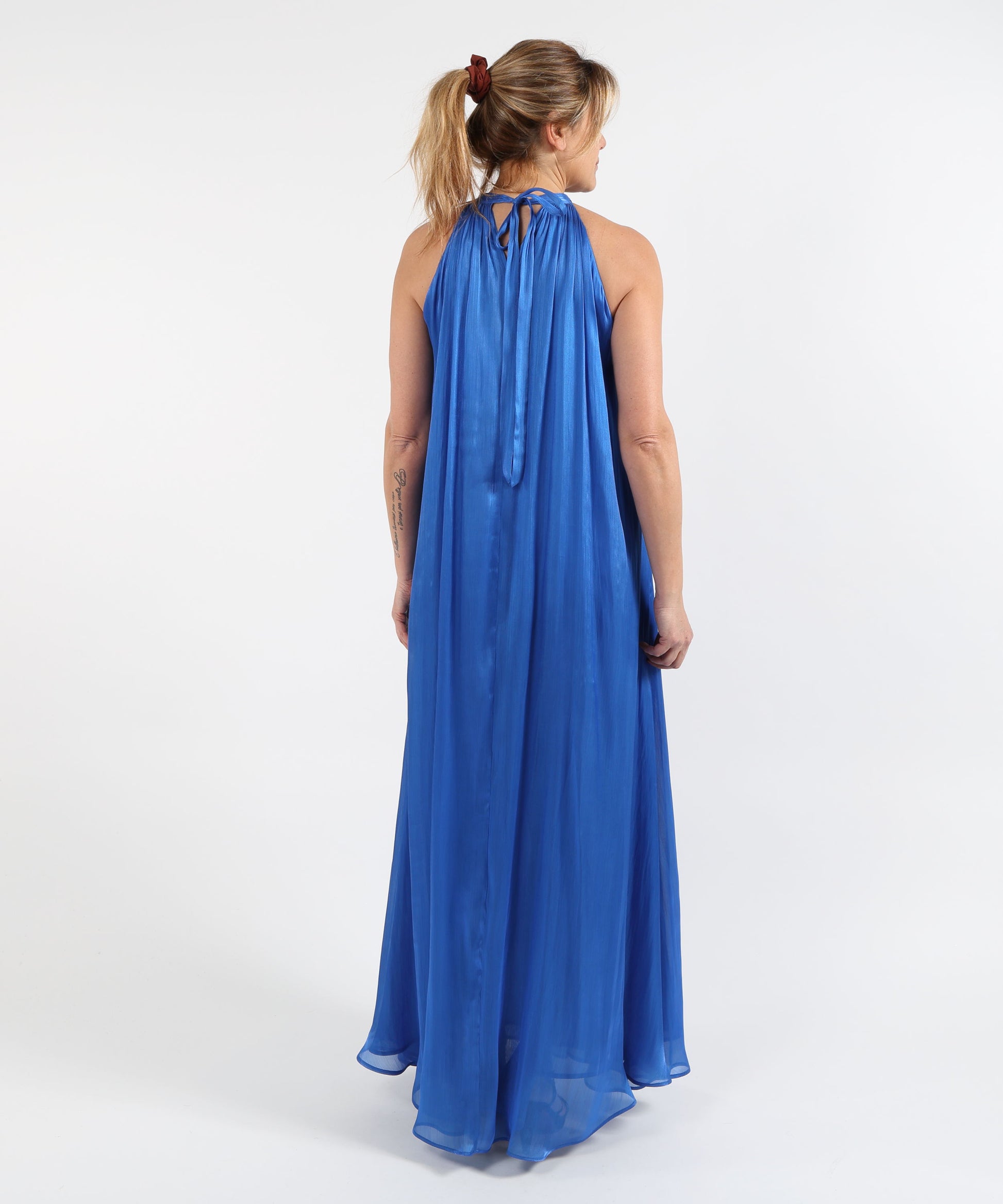 Outfits ELISABETTA DORI Long Pleated-Effect Dress Azzurro | ELISABETTA DORI