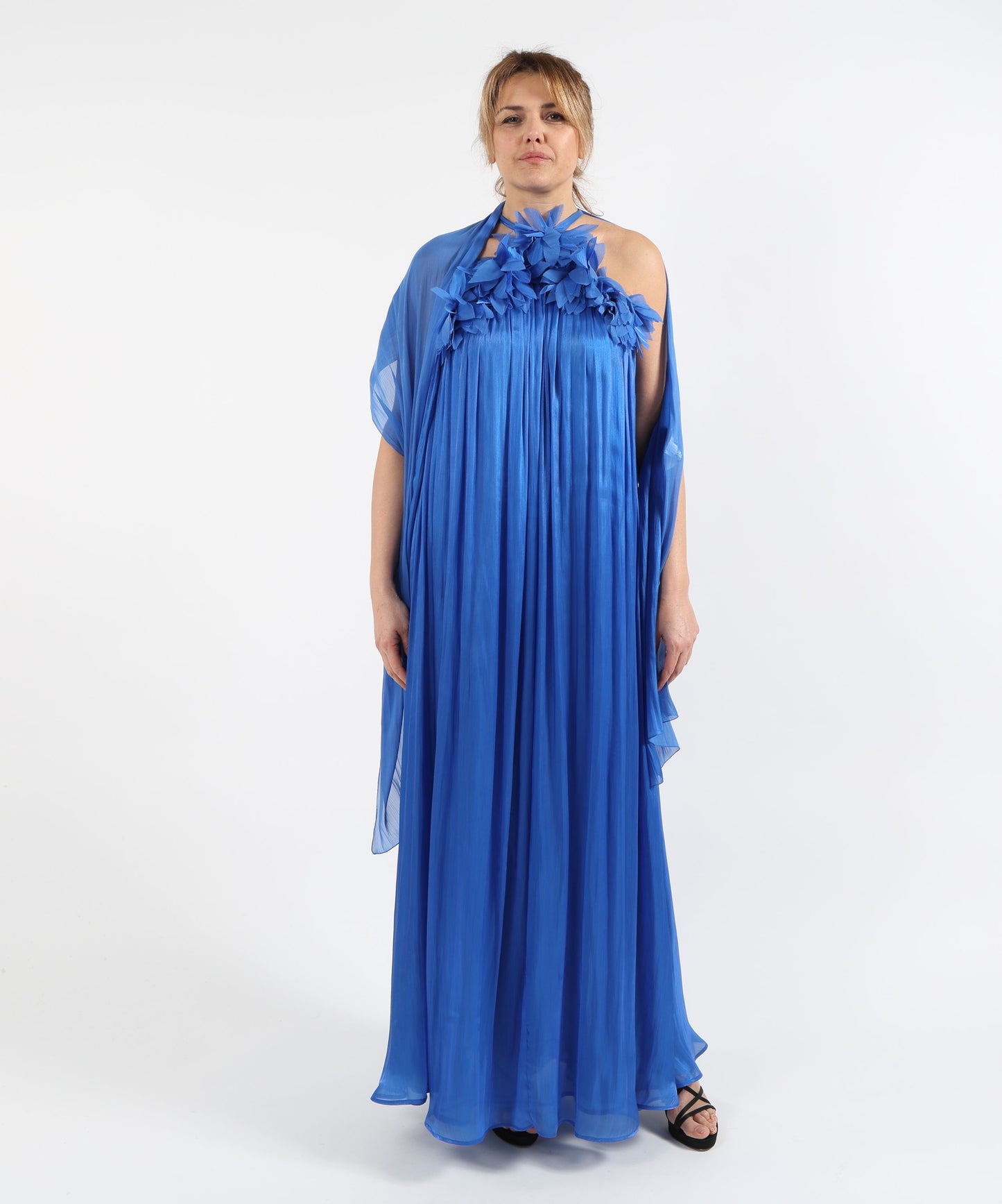 ELISABETTA DORI Long Pleated-Effect Dress