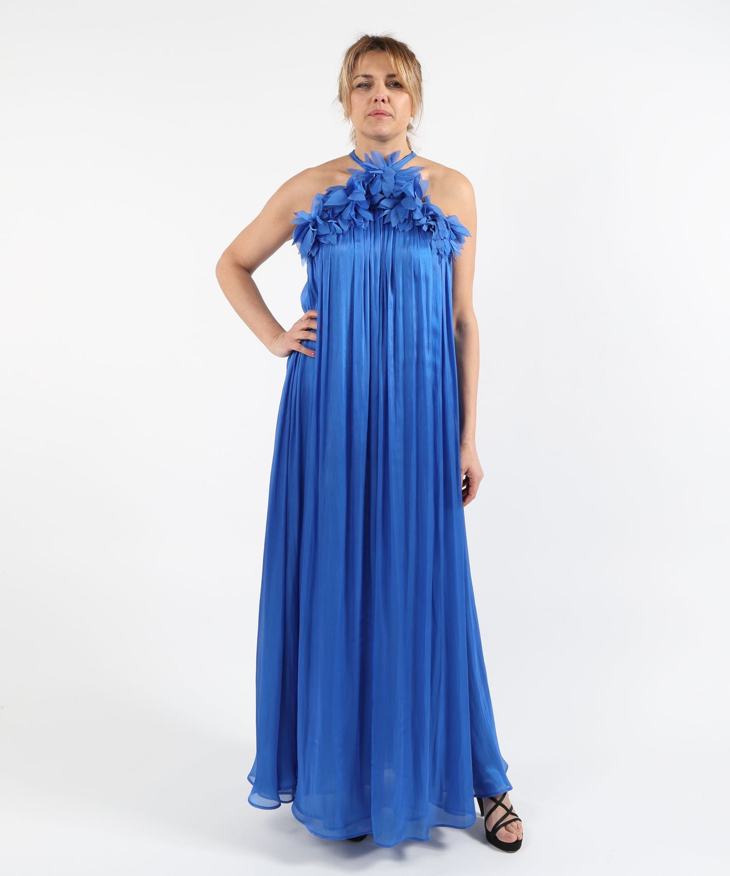 ELISABETTA DORI Long Pleated-Effect Dress