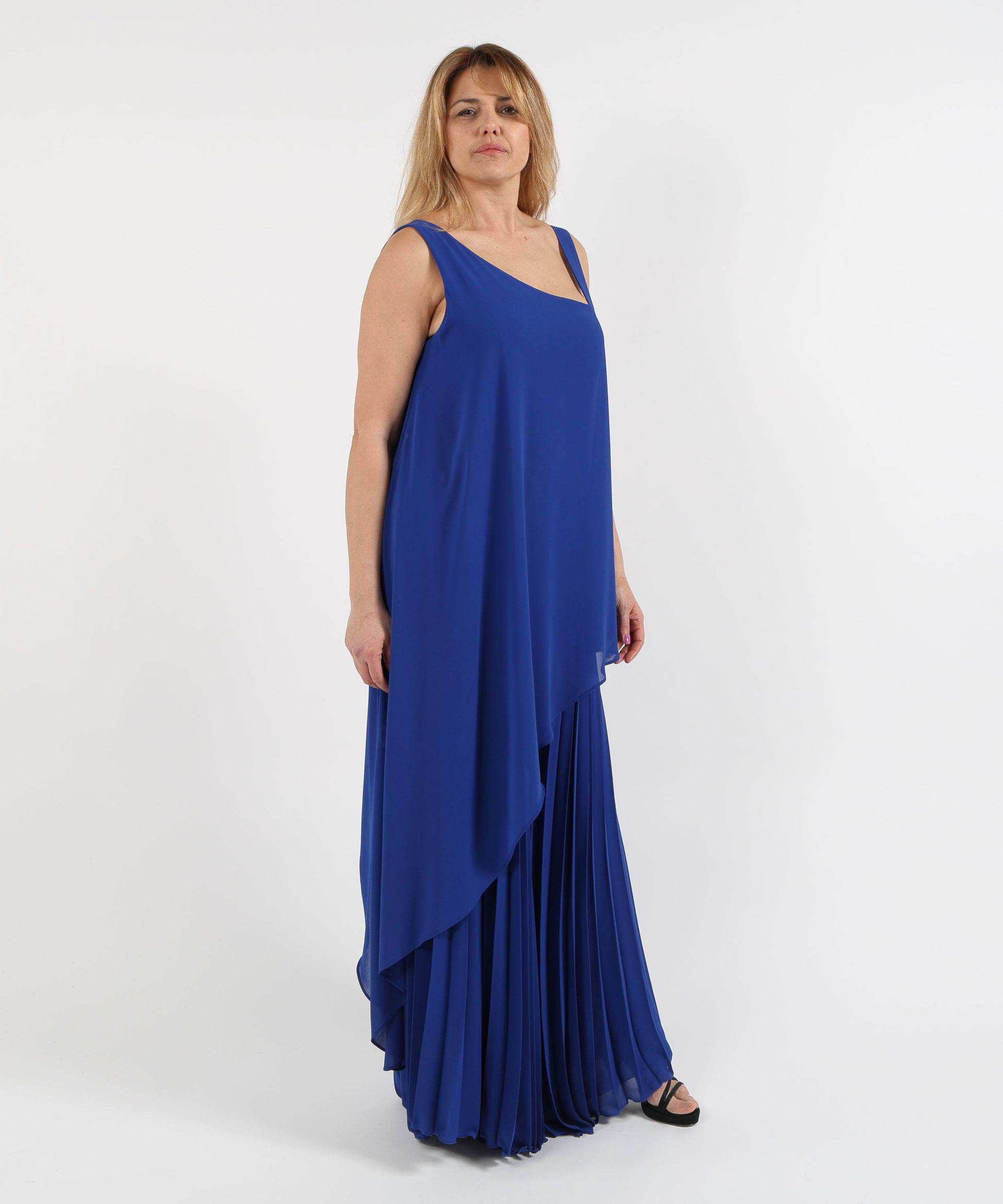 Outfits ELISABETTA DORI Elegant Jumpsuit with Pleated Pants Blu | ELISABETTA DORI