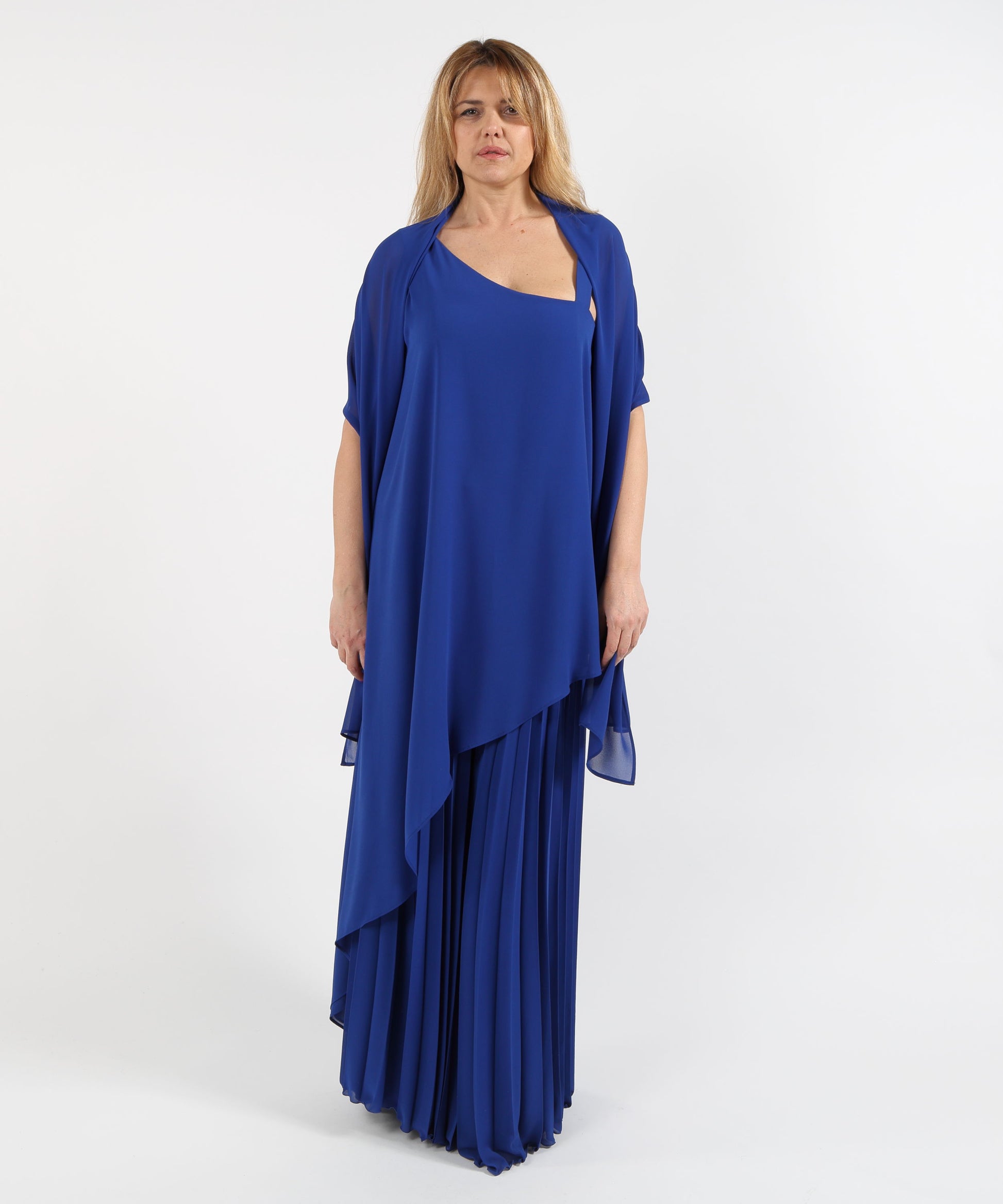 Outfits ELISABETTA DORI Elegant Jumpsuit with Pleated Pants Blu | ELISABETTA DORI