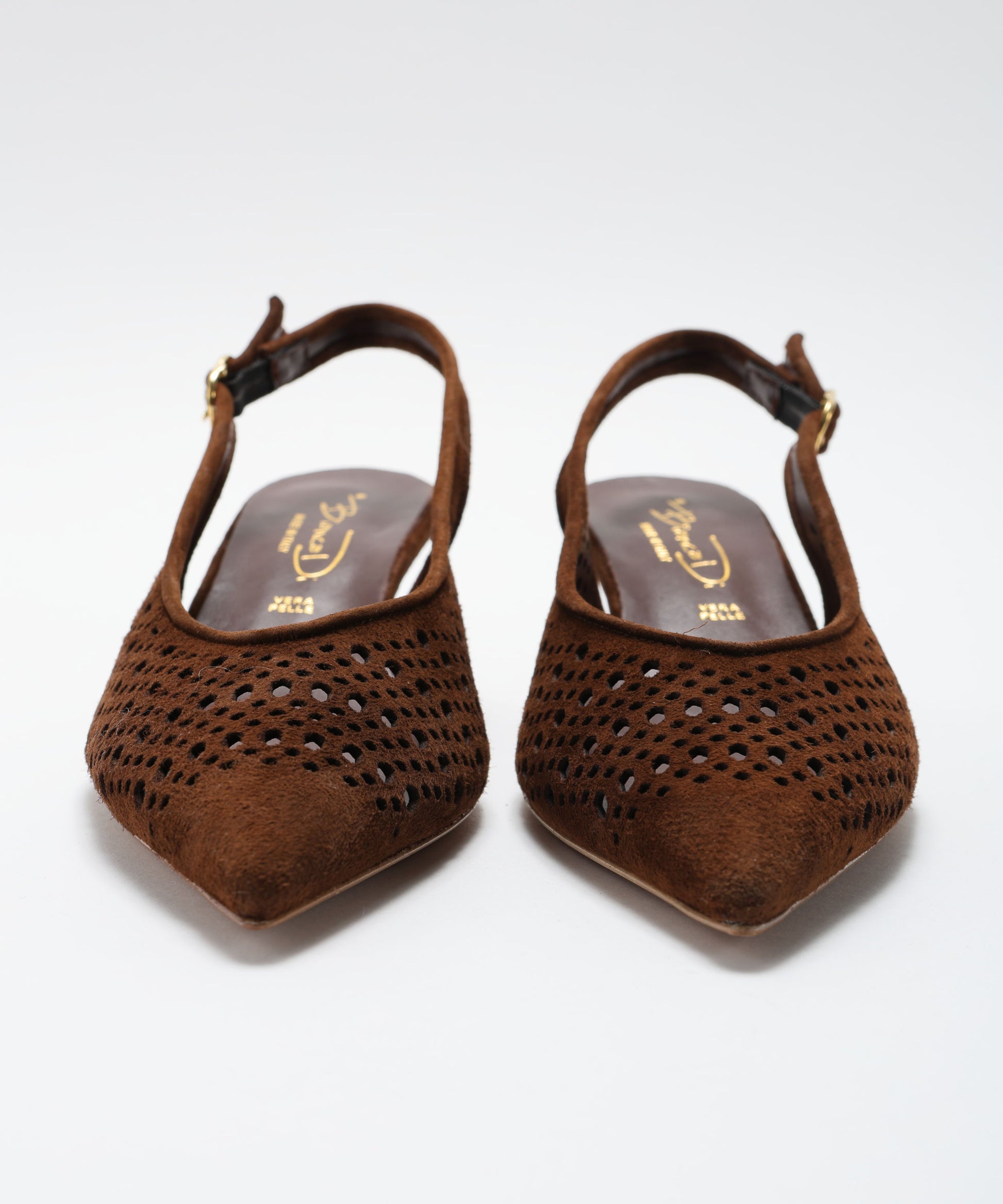 Chanel BIANCA DI Chanel Effetto Traforato Scamosciato Cioccolato | BIANCA DI