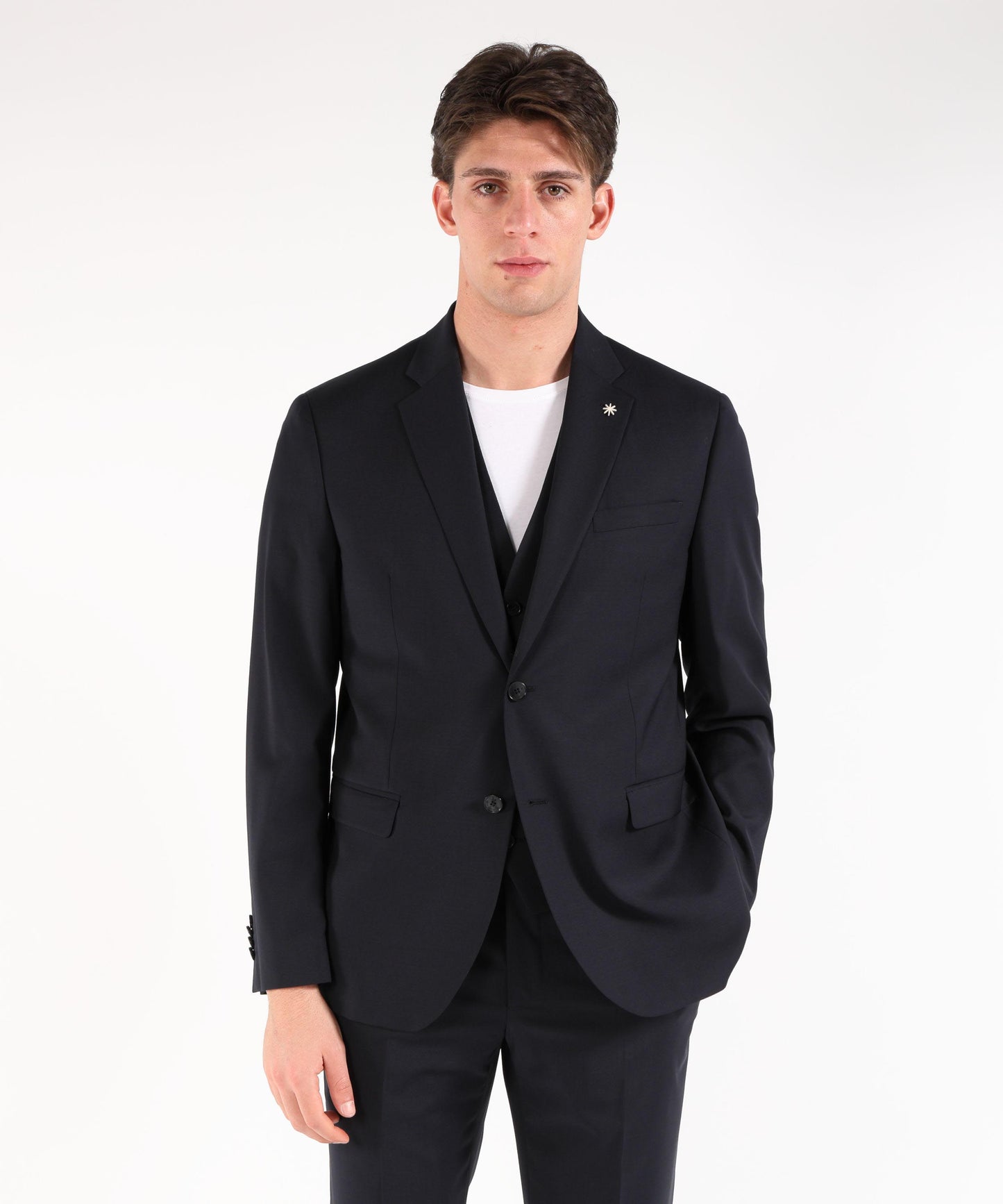 MANUEL RITZ Abito drop 8 con gilet e pantalone coordinato