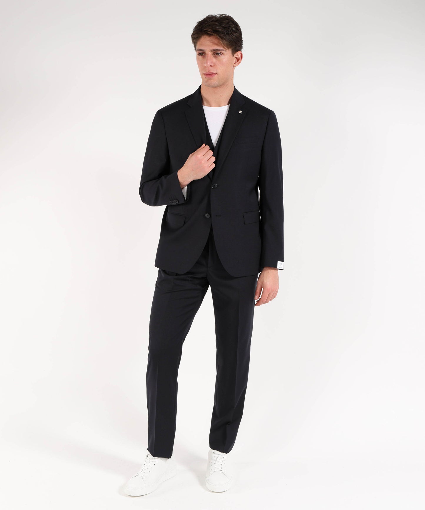 MANUEL RITZ Abito drop 8 con gilet e pantalone coordinato