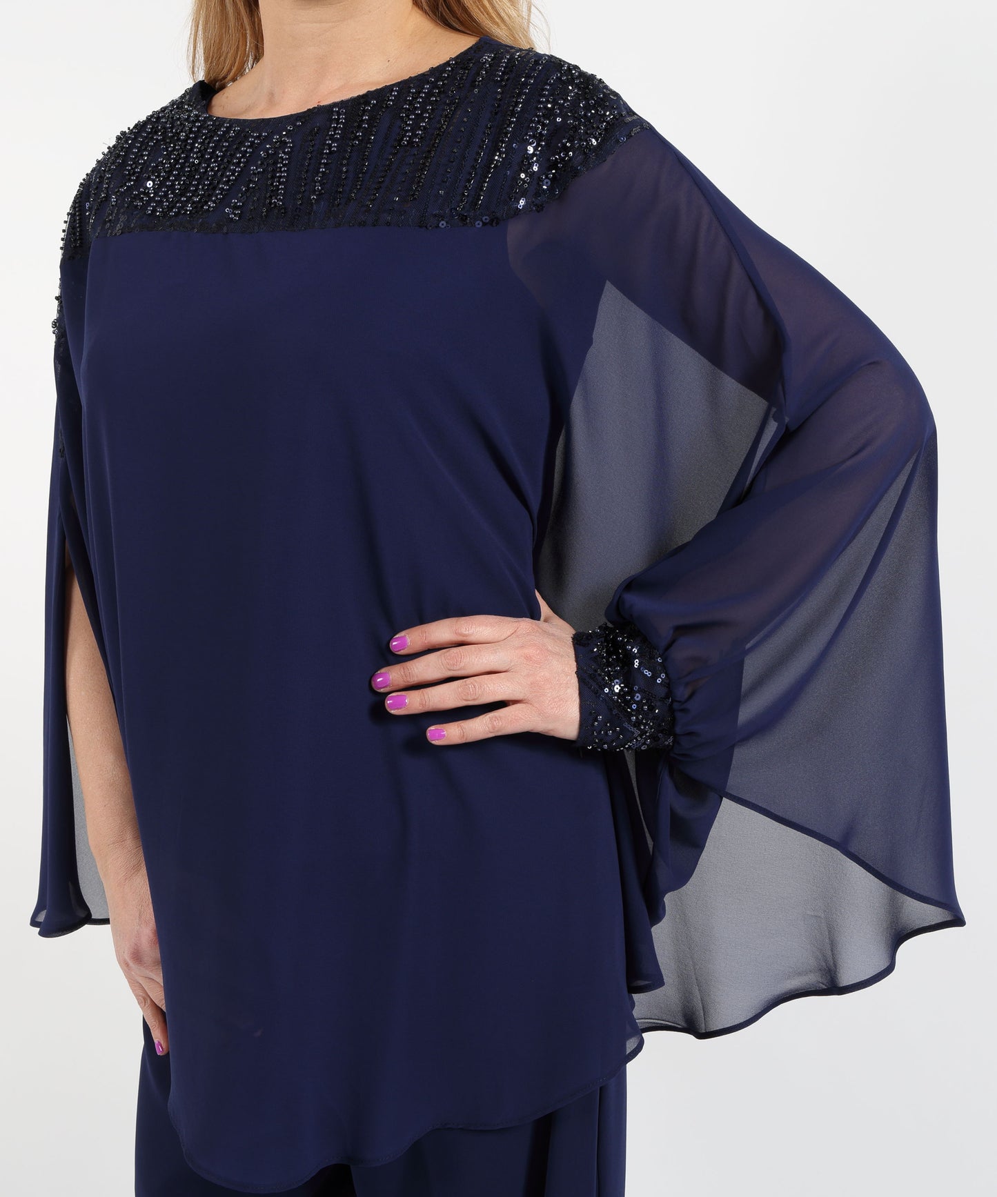 SONIA PENA Three-Piece Set with Cape