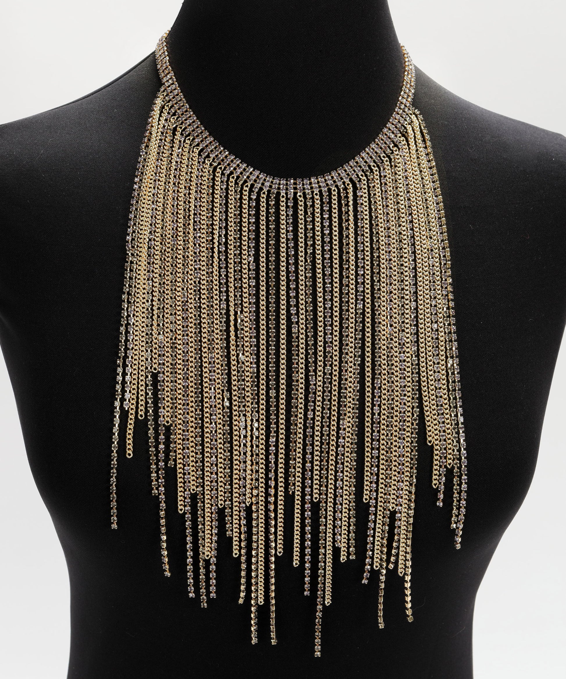 Collane D'ANDREA COLLECTION Collana effetto frangia con strass Oro/blu | D'ANDREA COLLECTION