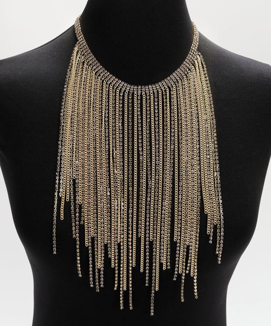 D'ANDREA COLLECTION Collana effetto frangia con strass