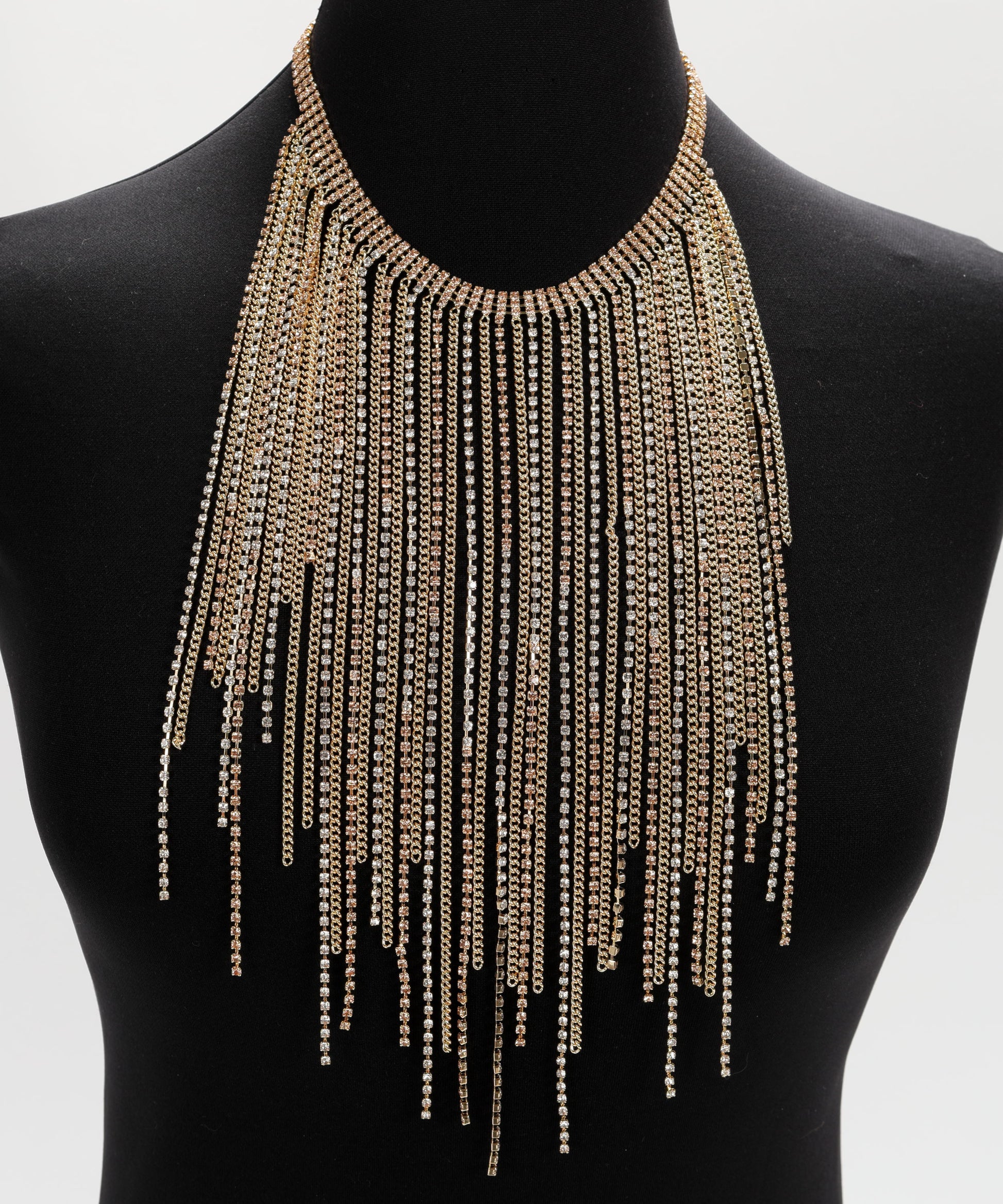 Collane D'ANDREA COLLECTION Collana effetto frangia con strass Oro/rosa antico | D'ANDREA COLLECTION