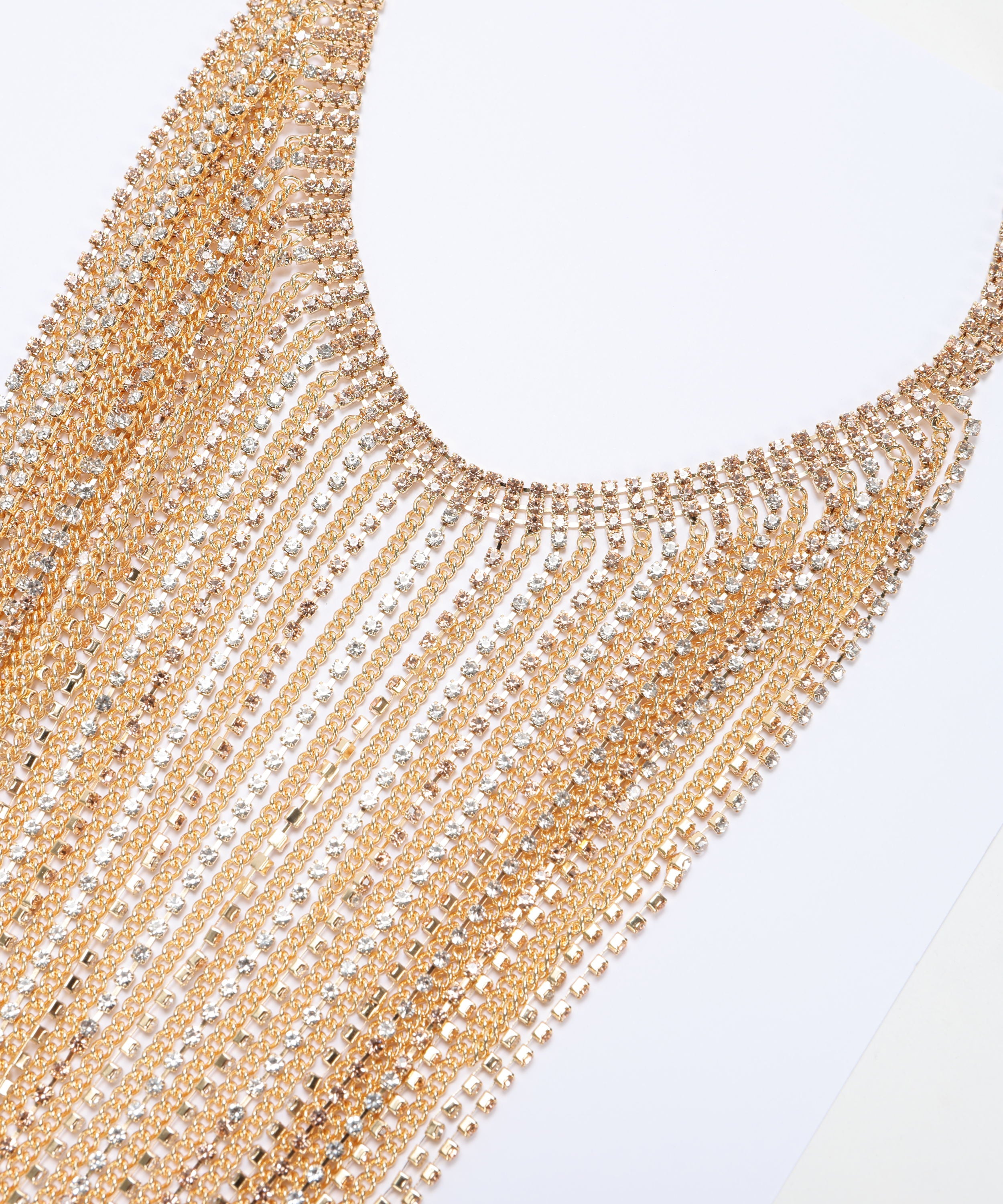 Necklaces D'ANDREA COLLECTION Fringe-Effect Necklace with Rhinestones Oro/rosa antico | D'ANDREA COLLECTION