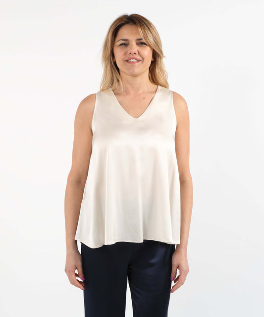 ELENA MIRO' Top in raso di viscosa