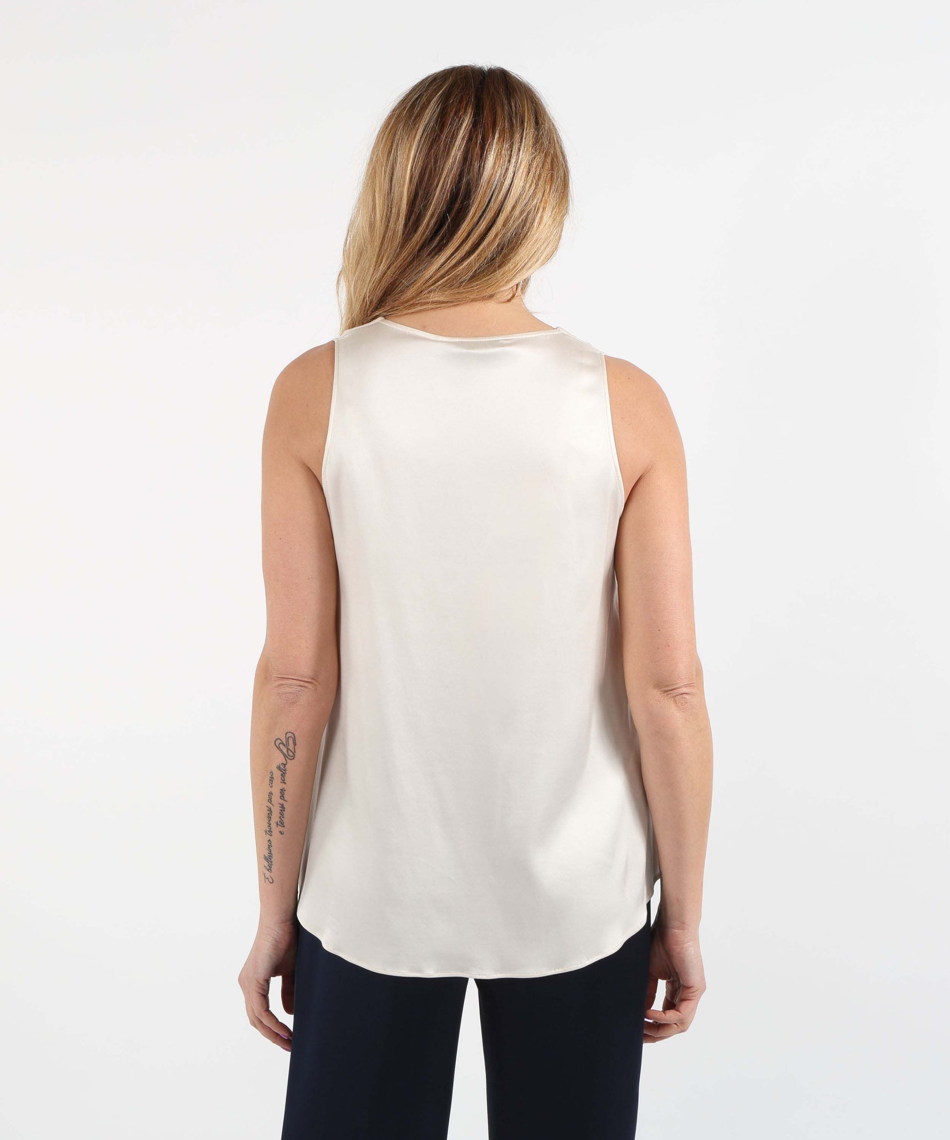 Tank tops ELENA MIRO' Viscose Satin Top Avorio | ELENA MIRO'