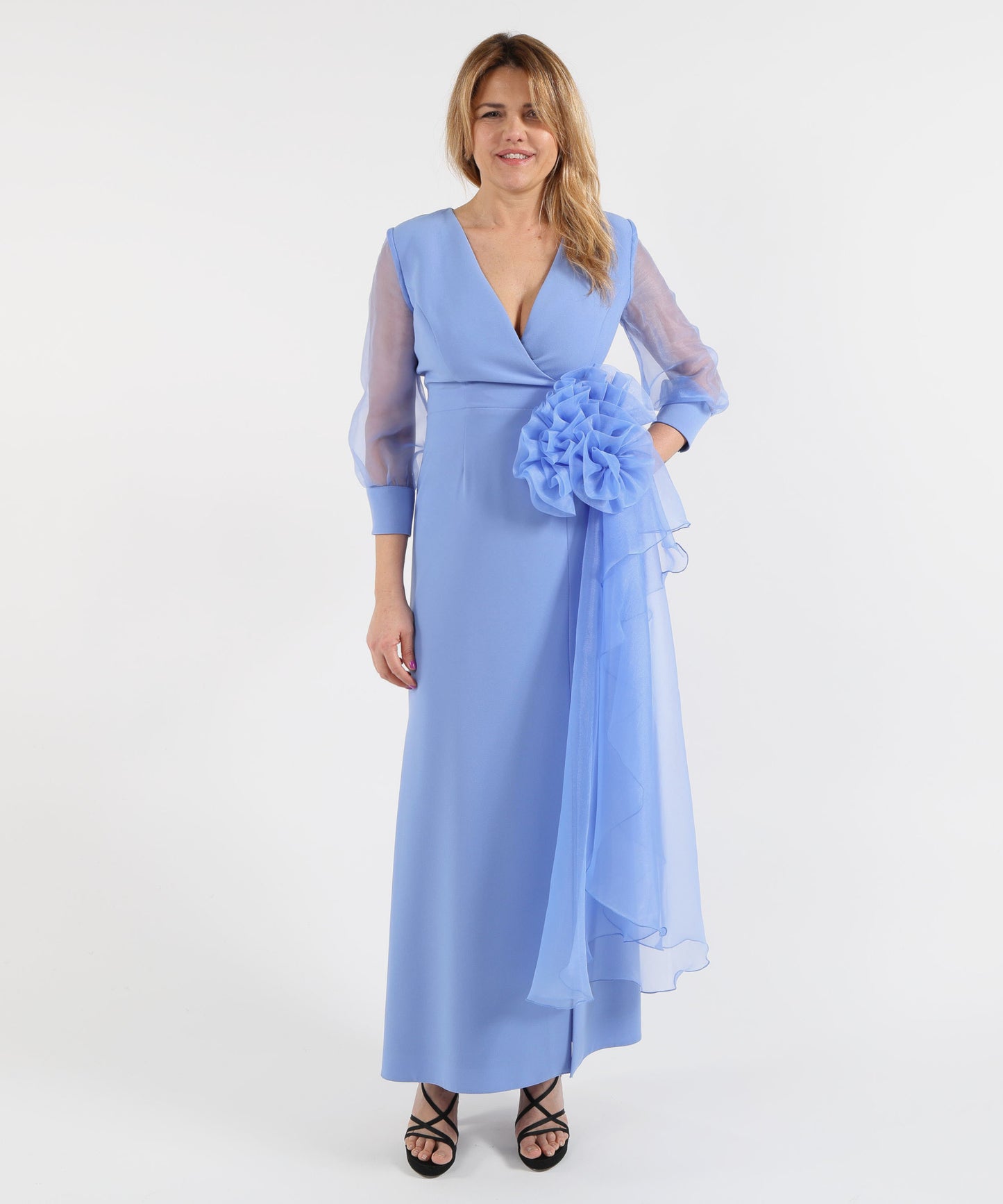 SONIA PENA Short Dress with Brooch