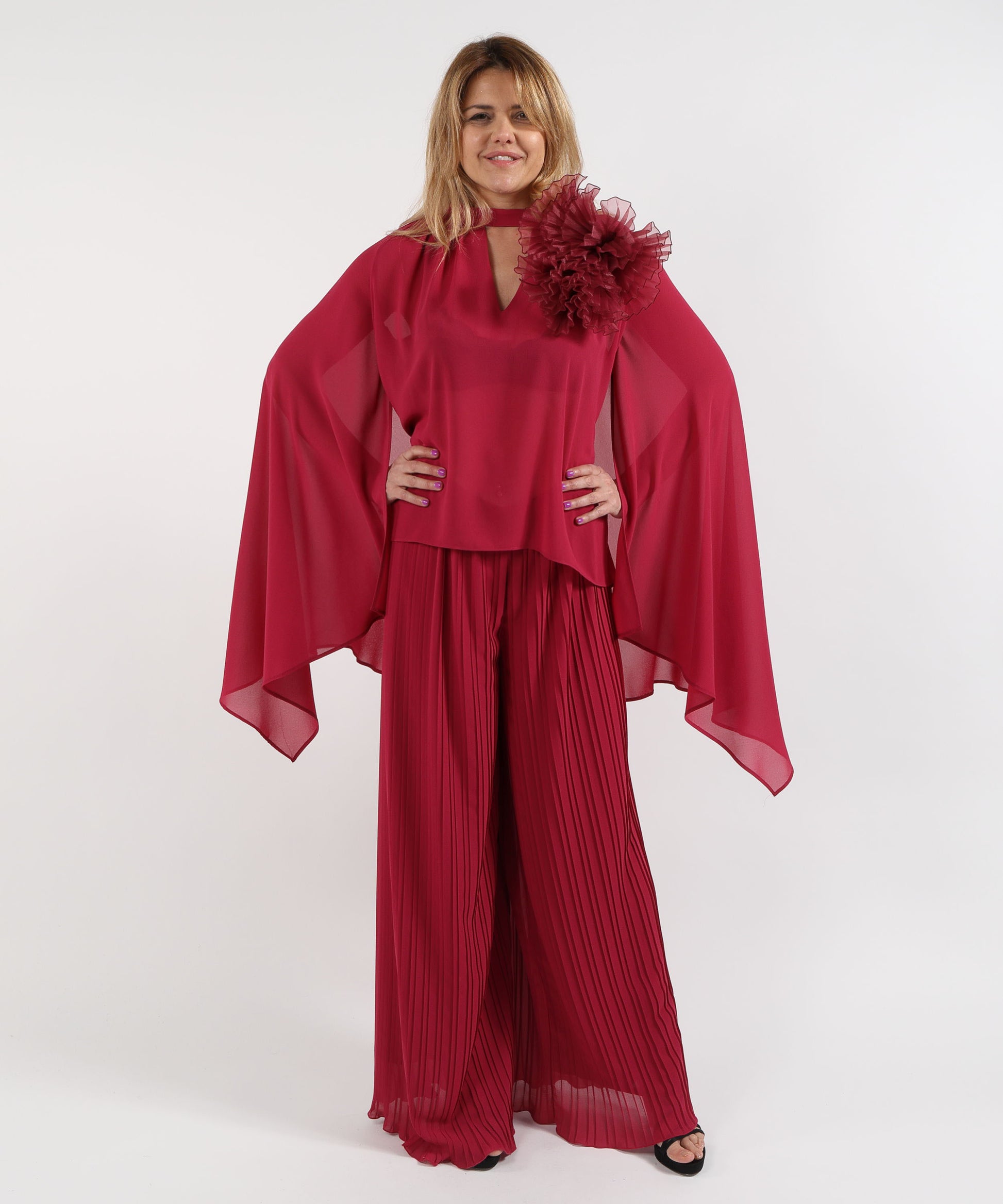 Outfits ELISABETTA DORI Tunic and Pleated Pants Set Fuxia | ELISABETTA DORI