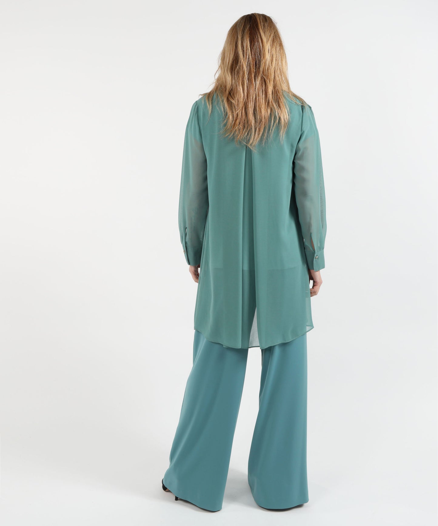 ELENA MIRO' Camicia lunga in georgette