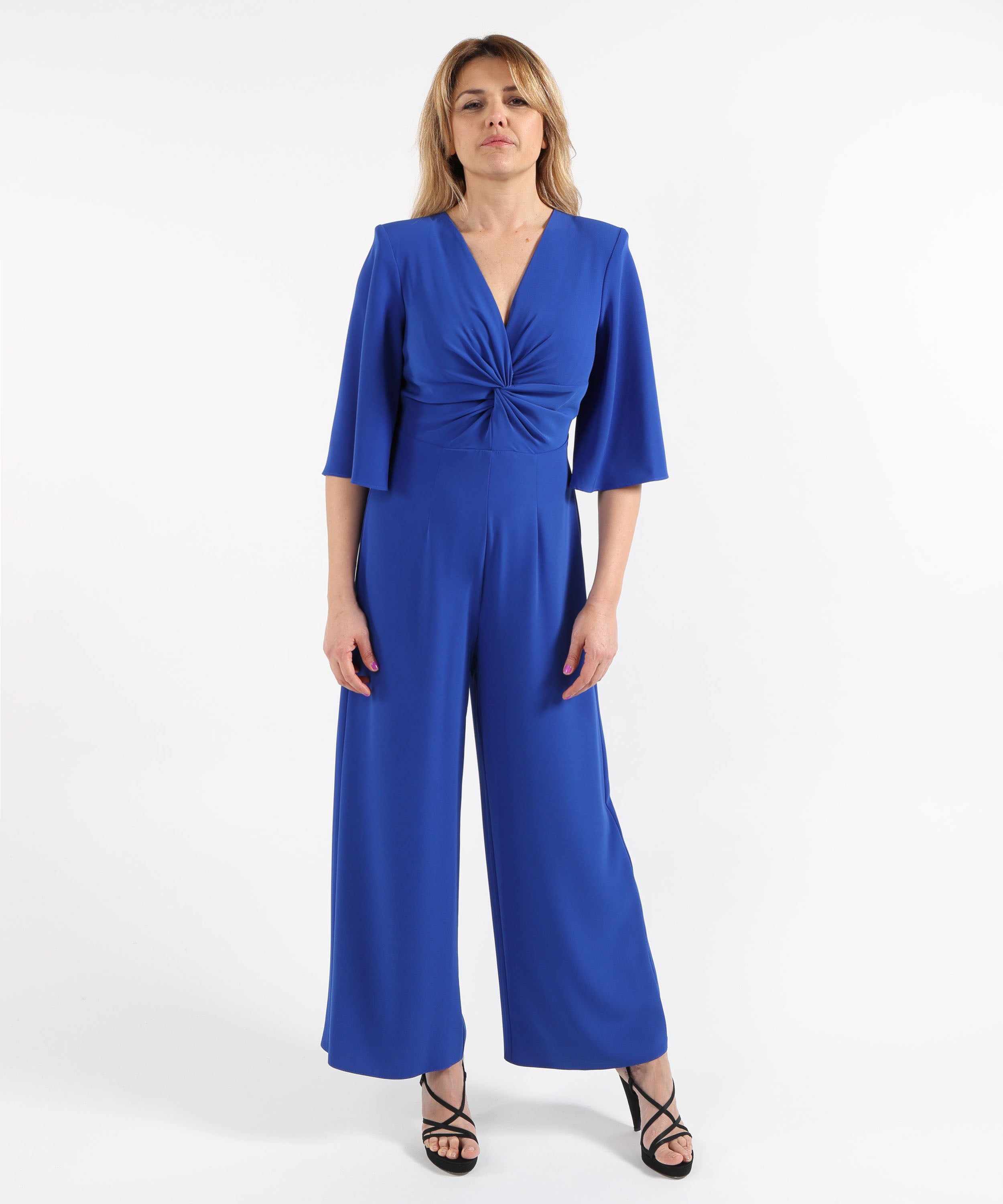 Jumpsuits SONIA PENA Elegant Jumpsuit with 3/4 Sleeves Zaffiro | SONIA PENA