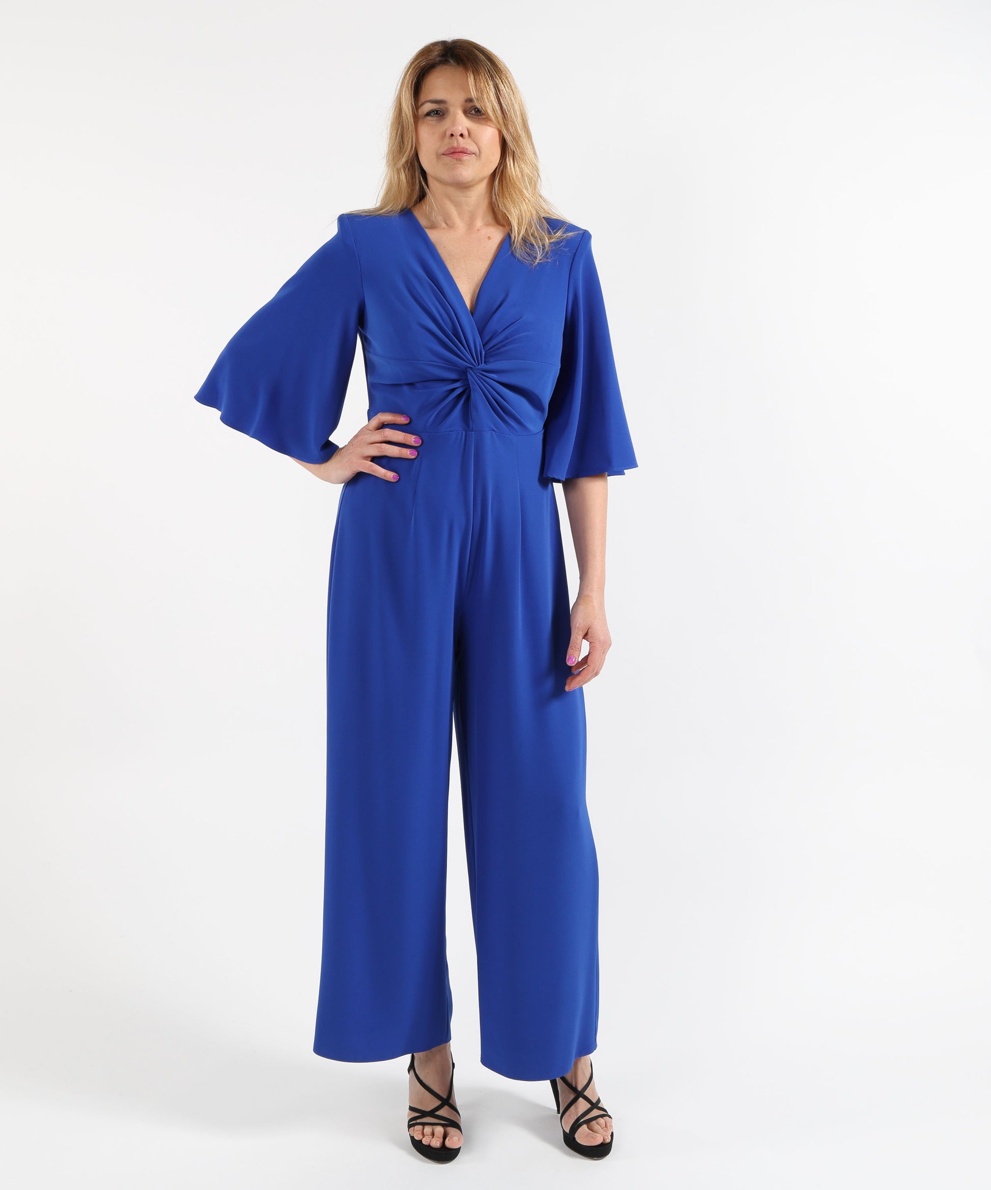 Jumpsuits SONIA PENA Elegant Jumpsuit with 3/4 Sleeves Zaffiro | SONIA PENA