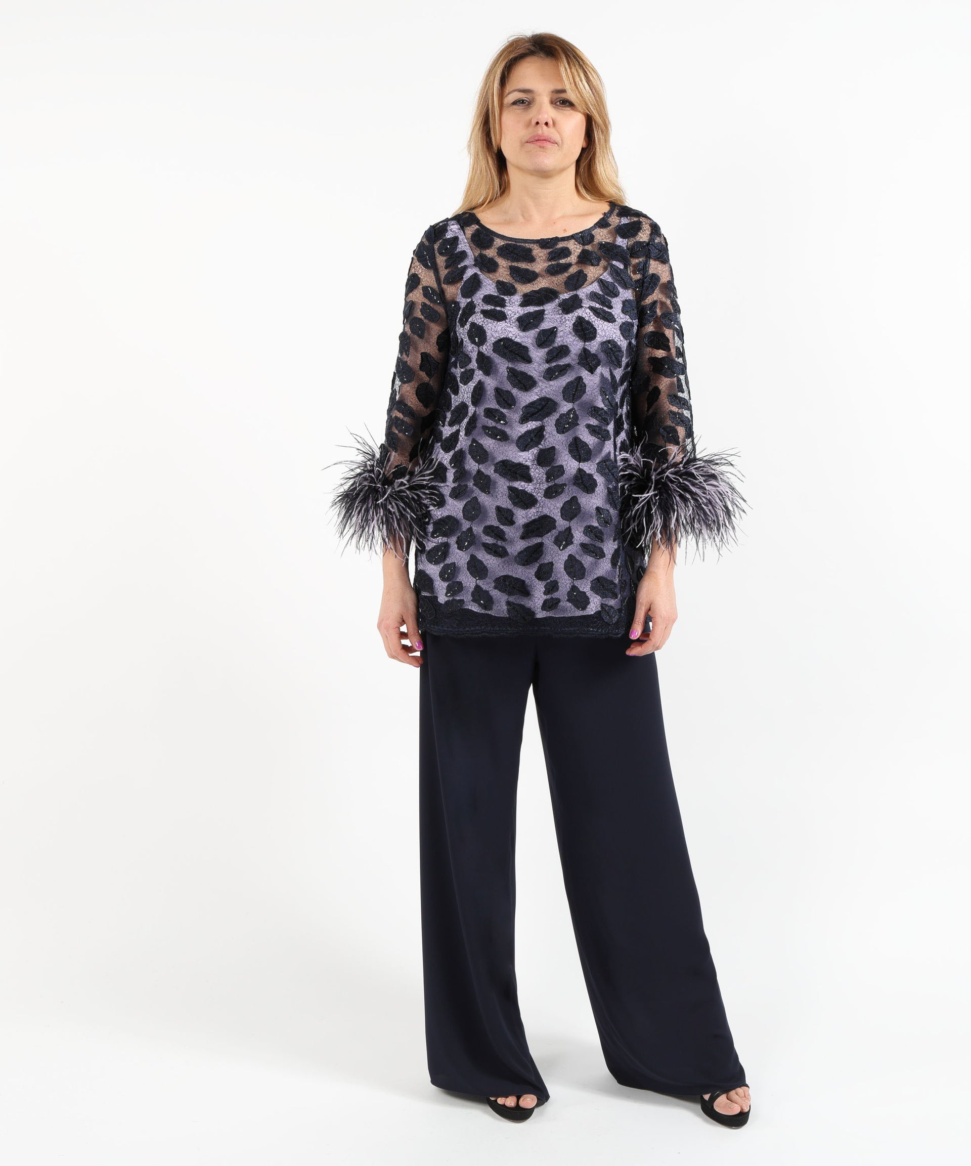 ANTONIO D'ERRICO Completo Tre Pezzi Lilla e Contrasto