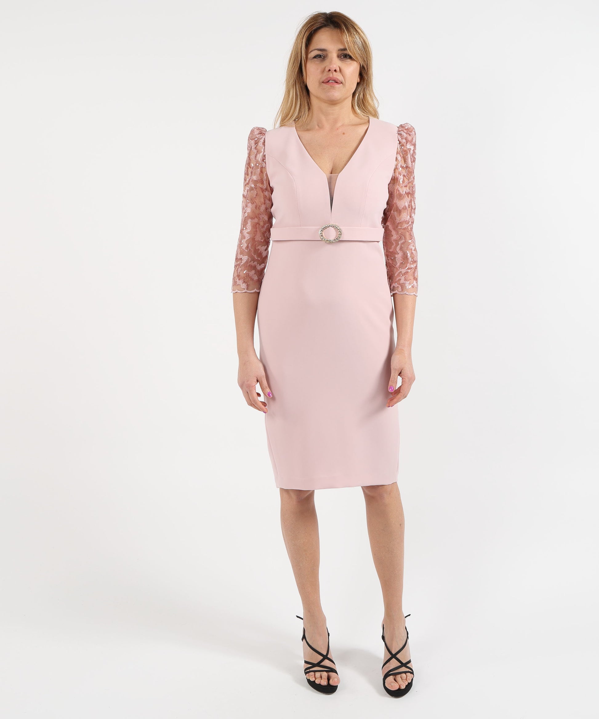 Abiti ANTONIO D'ERRICO Abito Midi con Paillettes Rosa | ANTONIO D'ERRICO