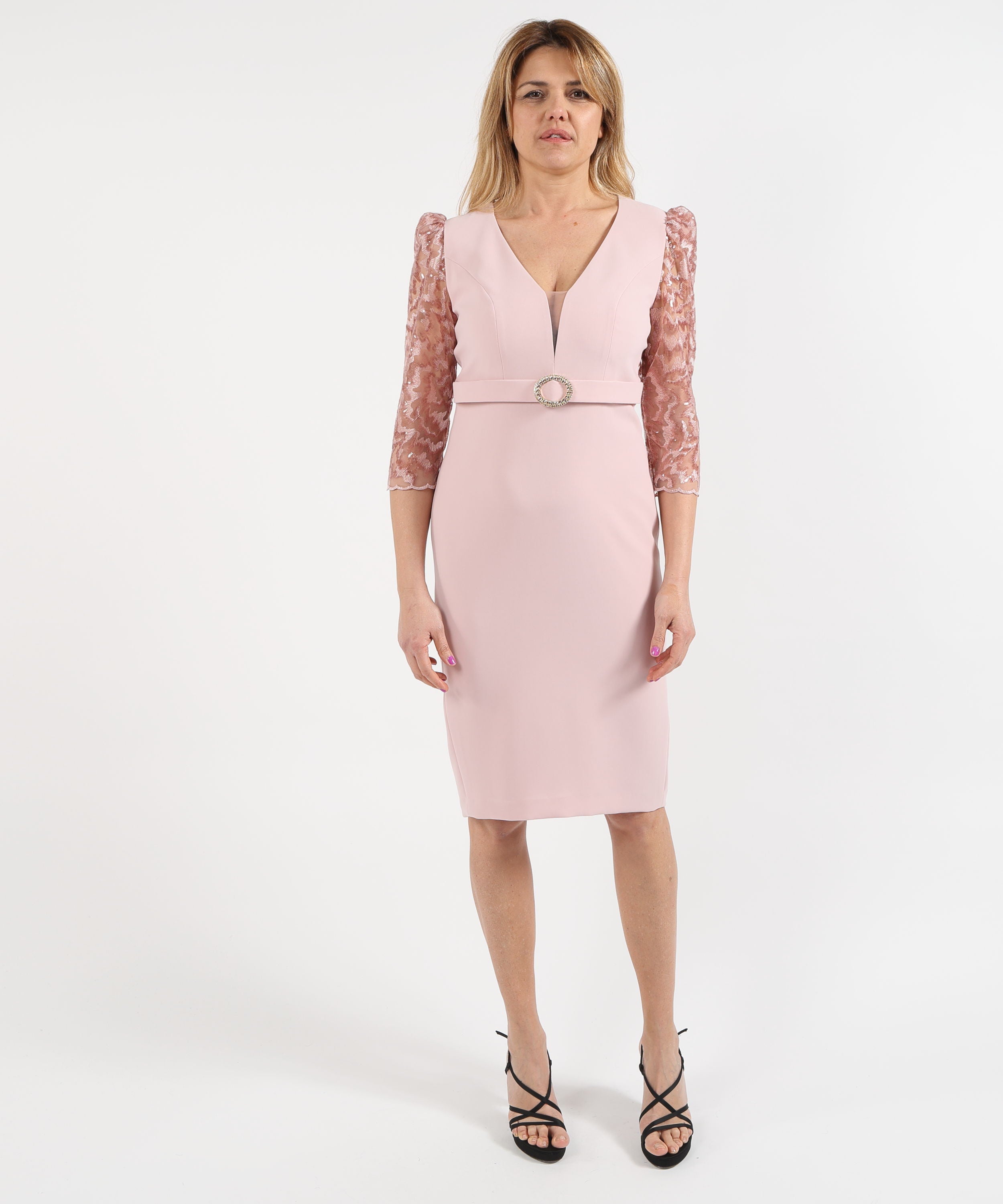 Abiti ANTONIO D'ERRICO Abito Midi con Paillettes Rosa | ANTONIO D'ERRICO